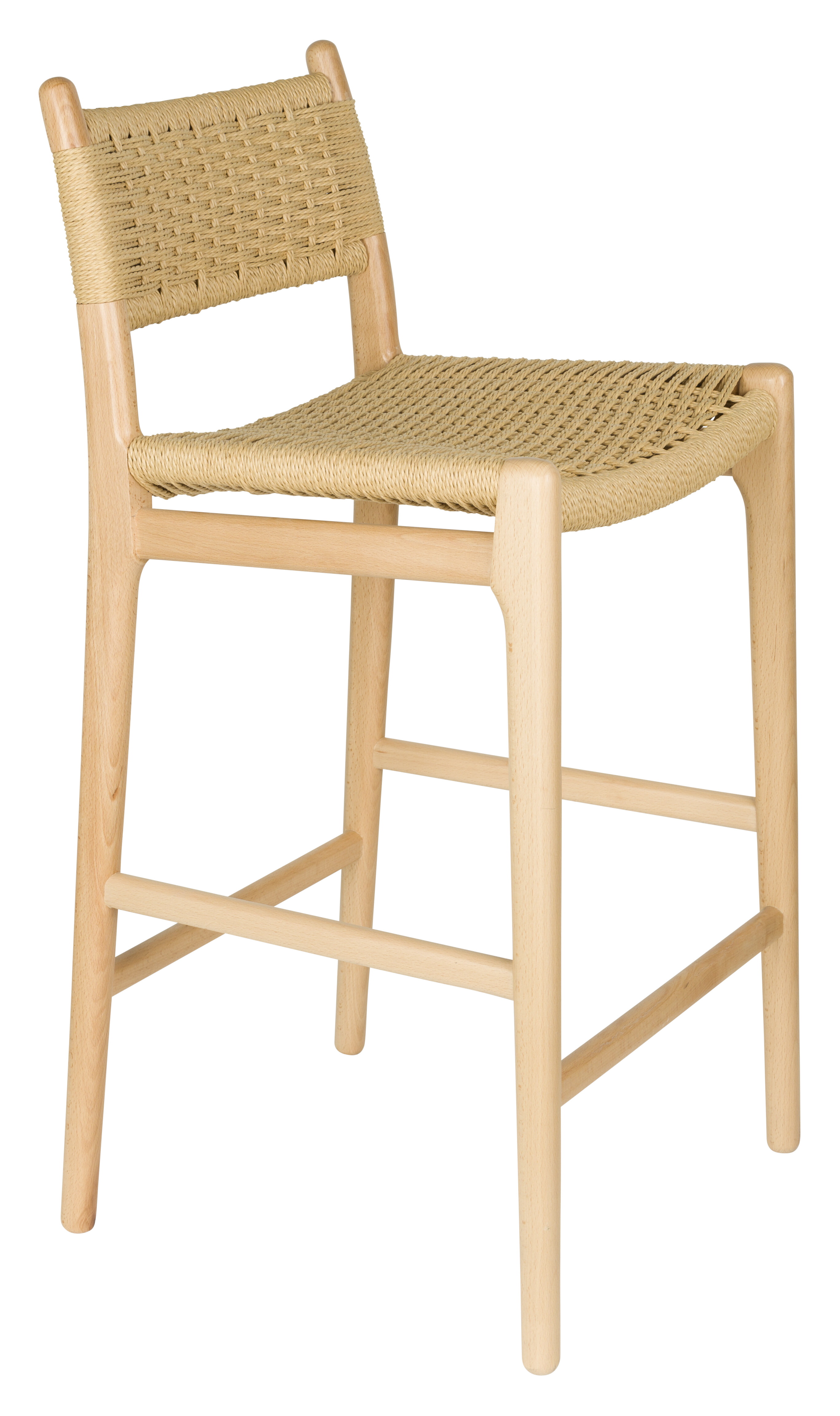 Dutchbone Barkruk Cecile Gevlochten papier - Naturel (zithoogte 68cm)