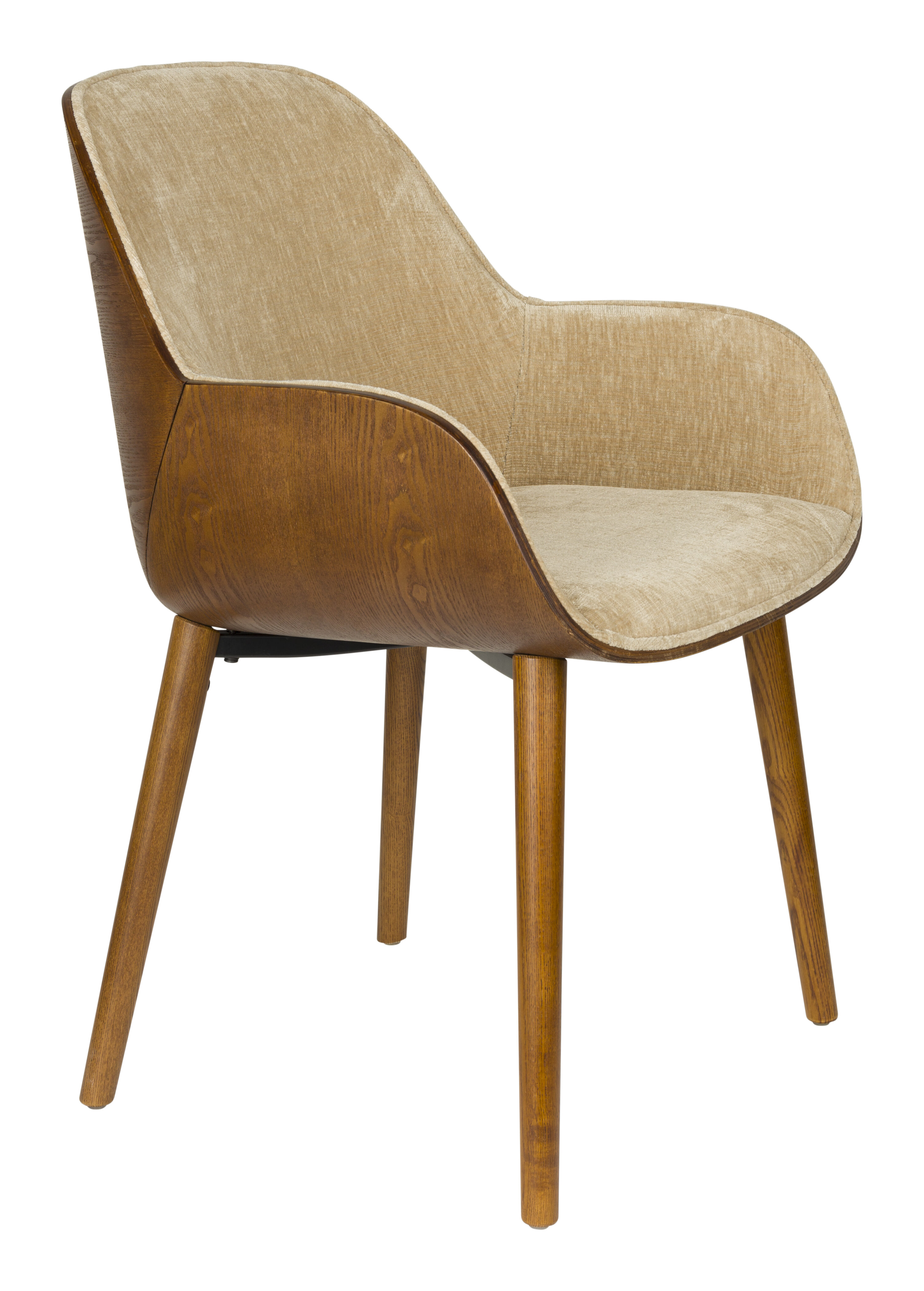 Dutchbone Eetkamerstoel Taylor Essenhout en stof - Beige