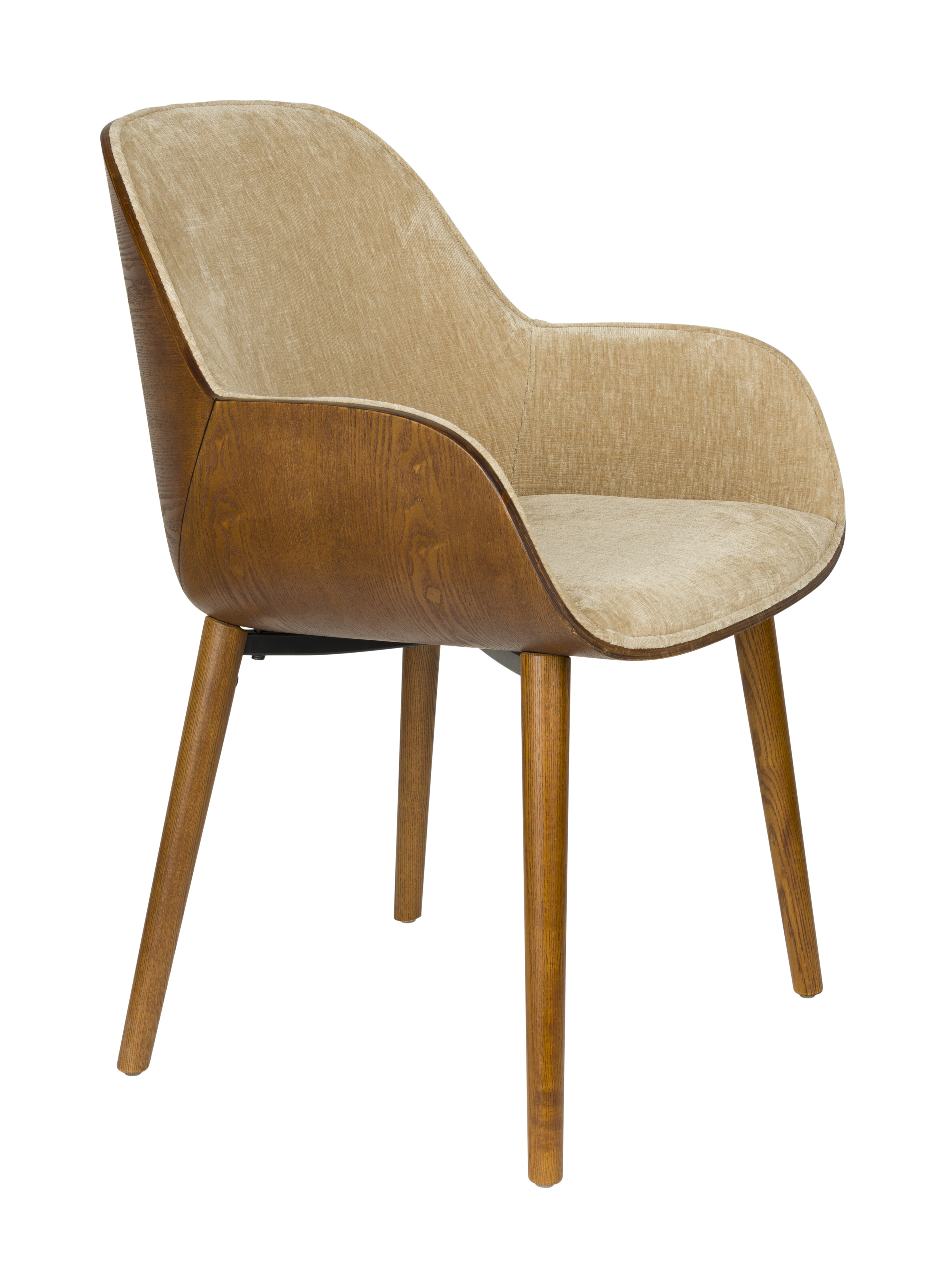 Dutchbone Eetkamerstoel Taylor Essenhout en stof - Beige