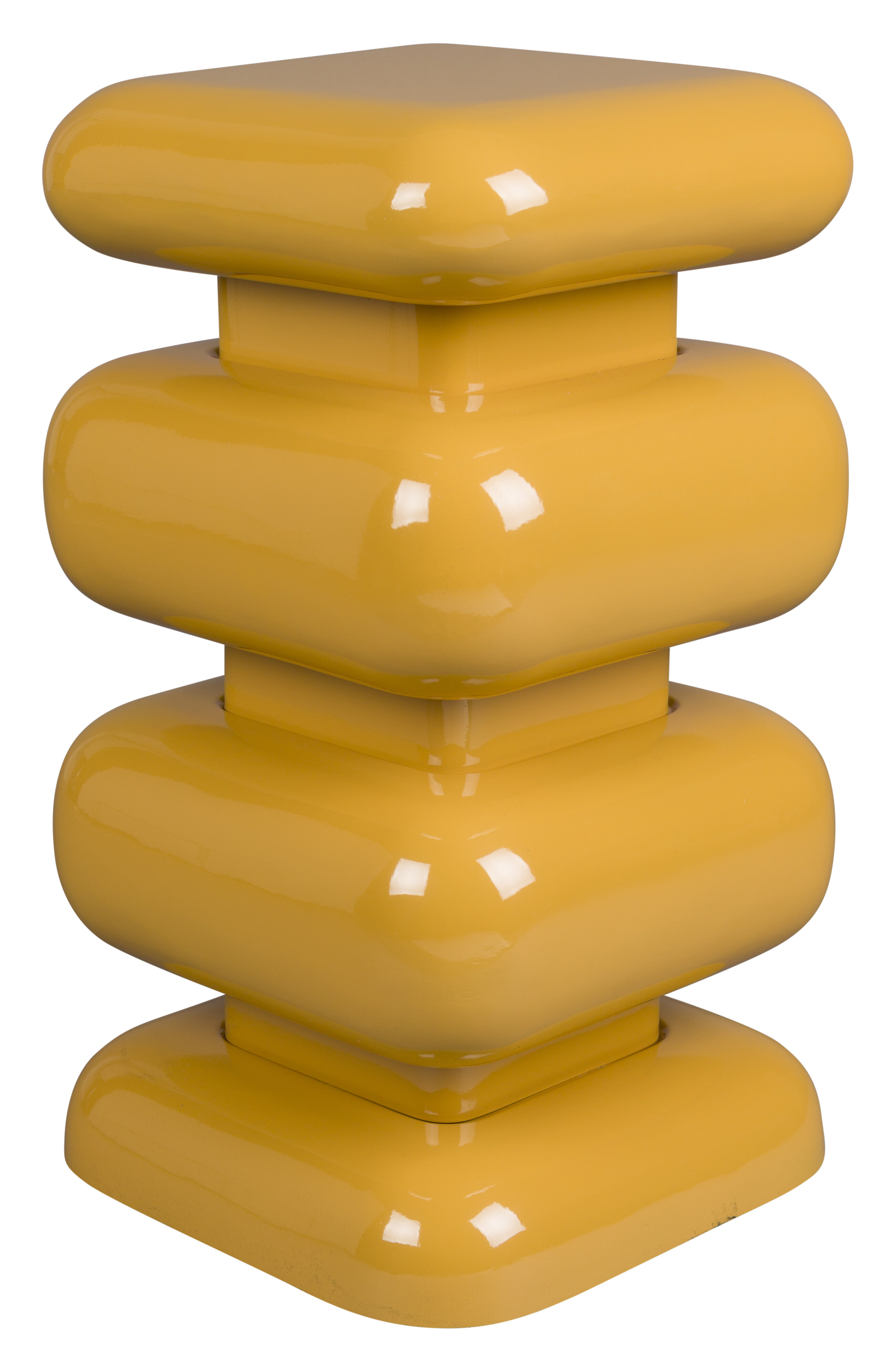 Dutchbone Krukje/Bijzettafel Stubby - Okergeel - Vierkant