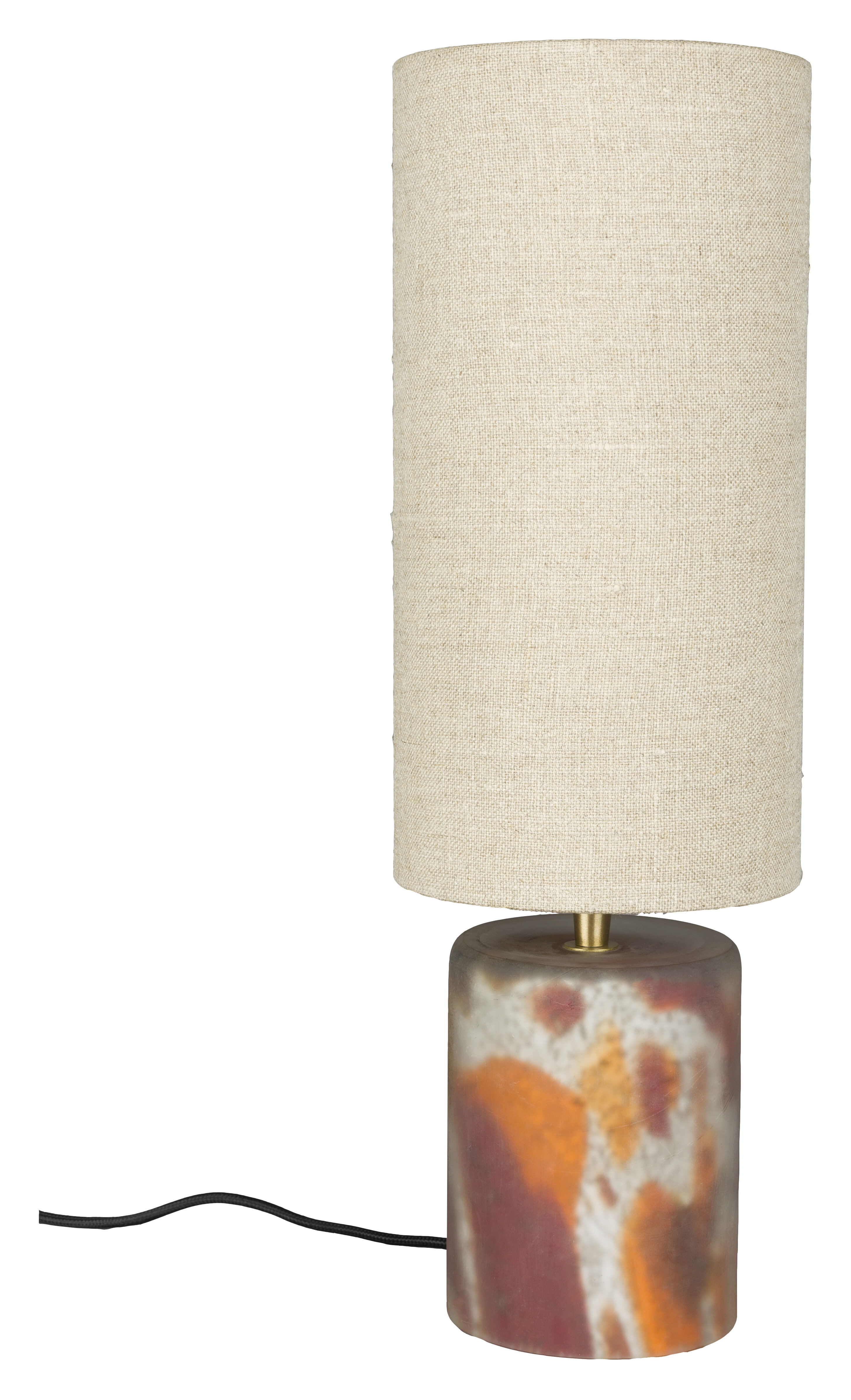 Dutchbone Tafellamp Earl Geweven stof en glas - Oranje
