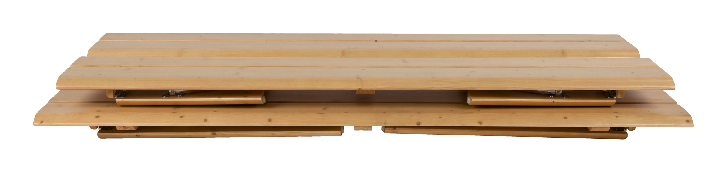 Zuiver Inklapbare Picknickset 'Avenue' Met tuintafel en 2 tuinbanken, kleur Naturel