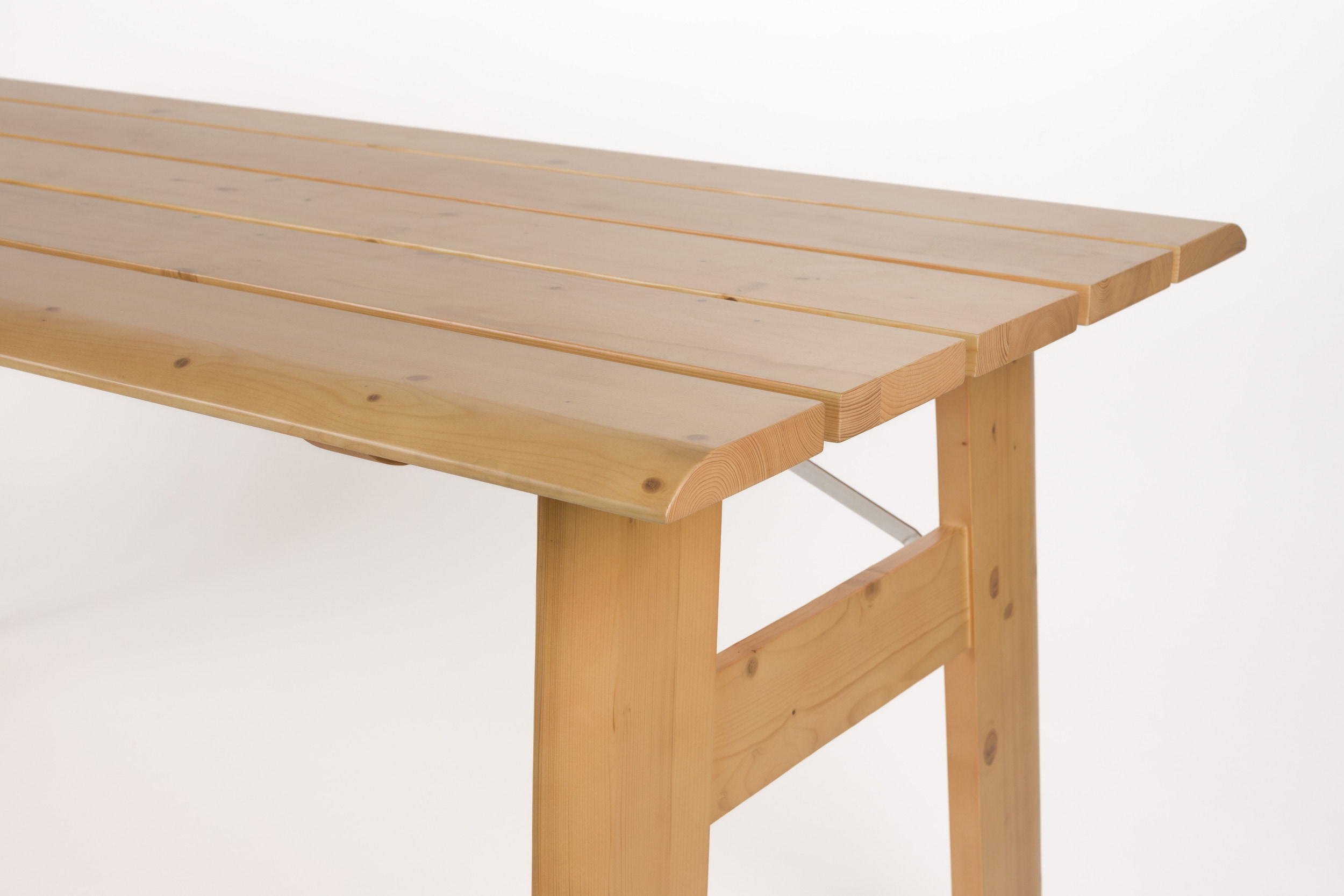 Zuiver Inklapbare Picknickset 'Avenue' Met tuintafel en 2 tuinbanken, kleur Naturel