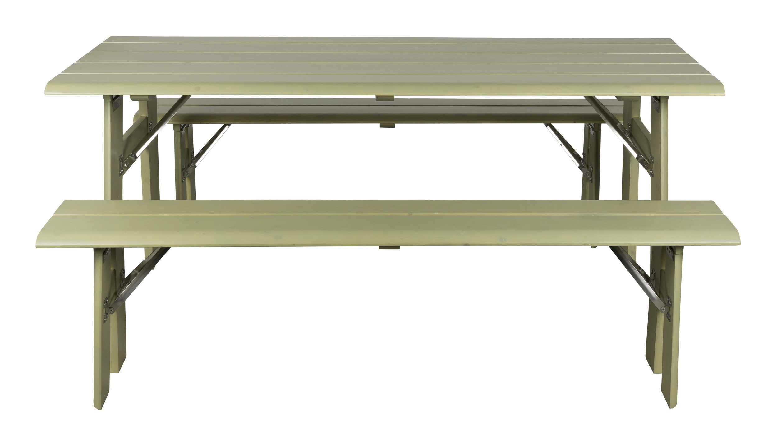 Zuiver Inklapbare Picknickset 'Avenue' Met tuintafel en 2 tuinbanken, kleur Desert Sage