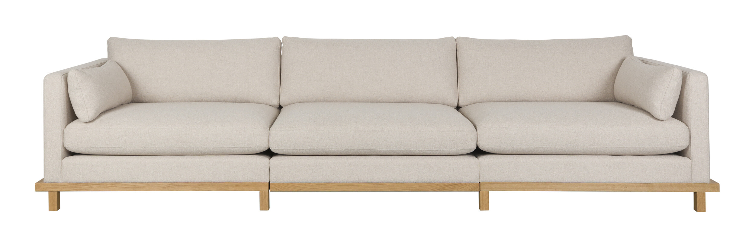 Zuiver 4,5-zits Bank 'Blossom' Eikenhout en bouclé, kleur Zand