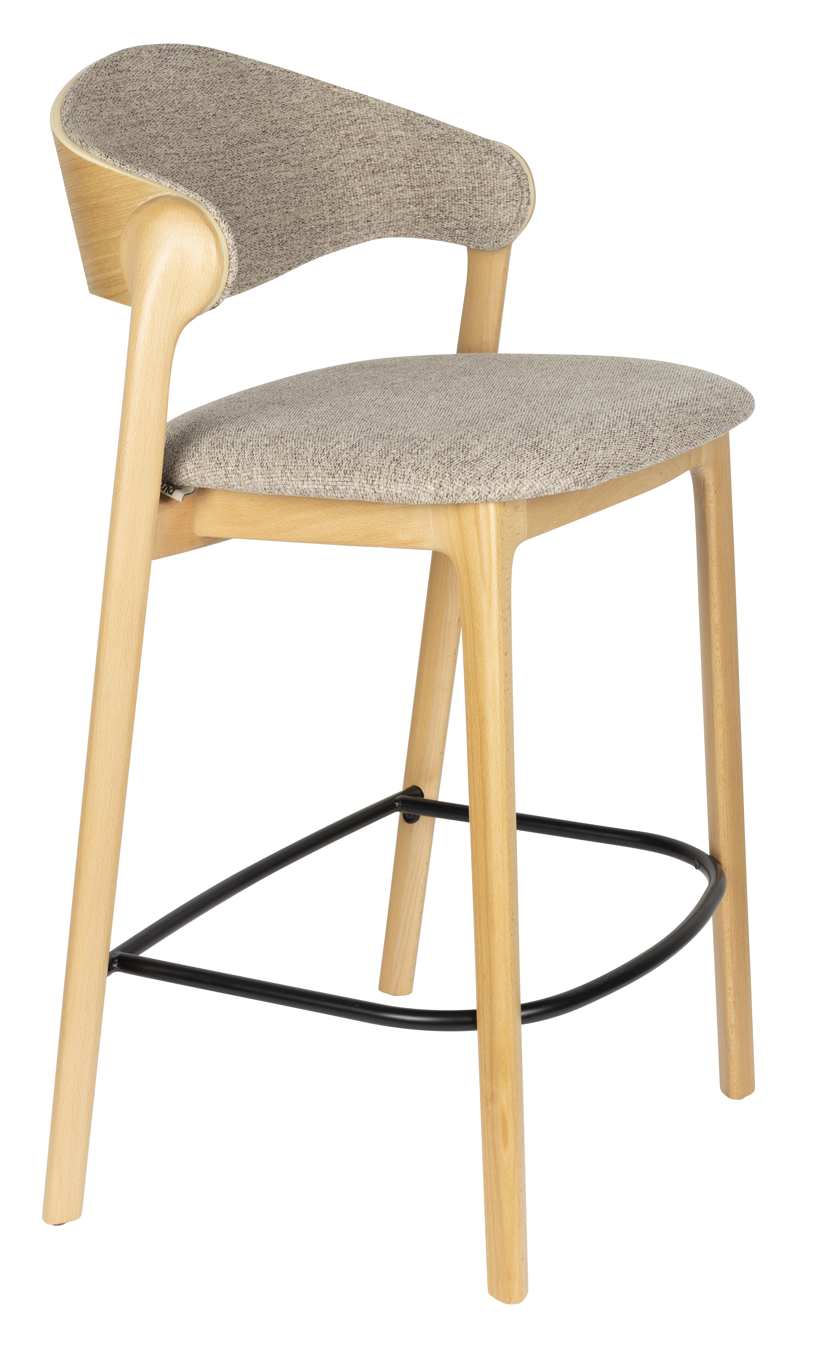 Dutchbone Barstoel 'Babington' Stof en beukenhout (zithoogte 65cm)