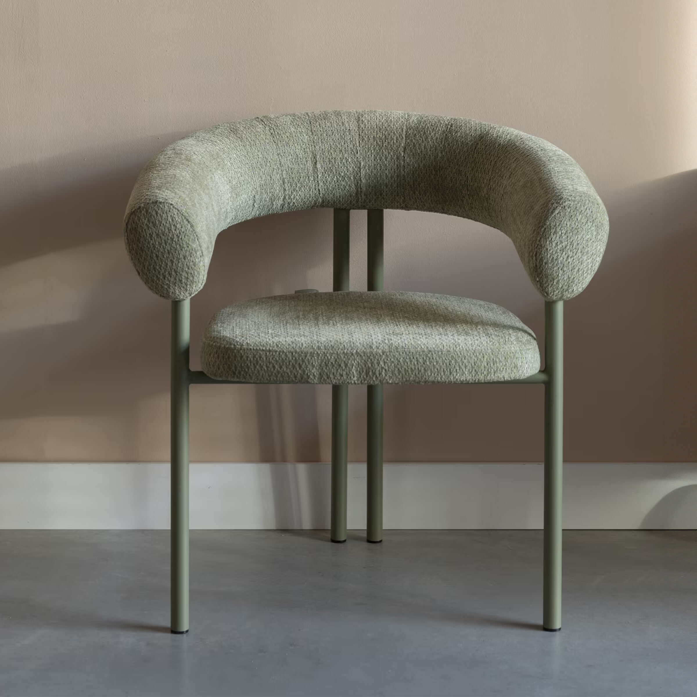 Zuiver Eetkamerstoel Heels Geweven stof - Groen