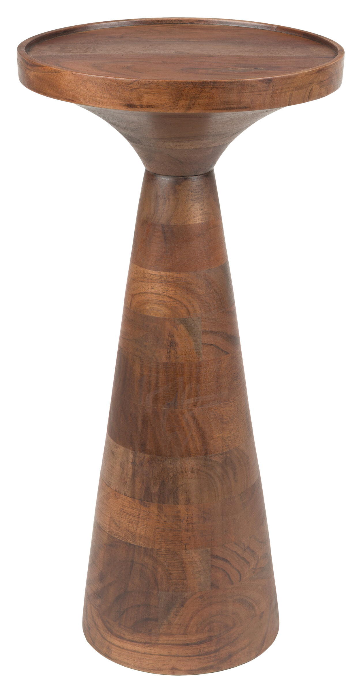 Zuiver Ronde Bijzettafel 'Floss' Acaciahout, 28cm, kleur Walnoot