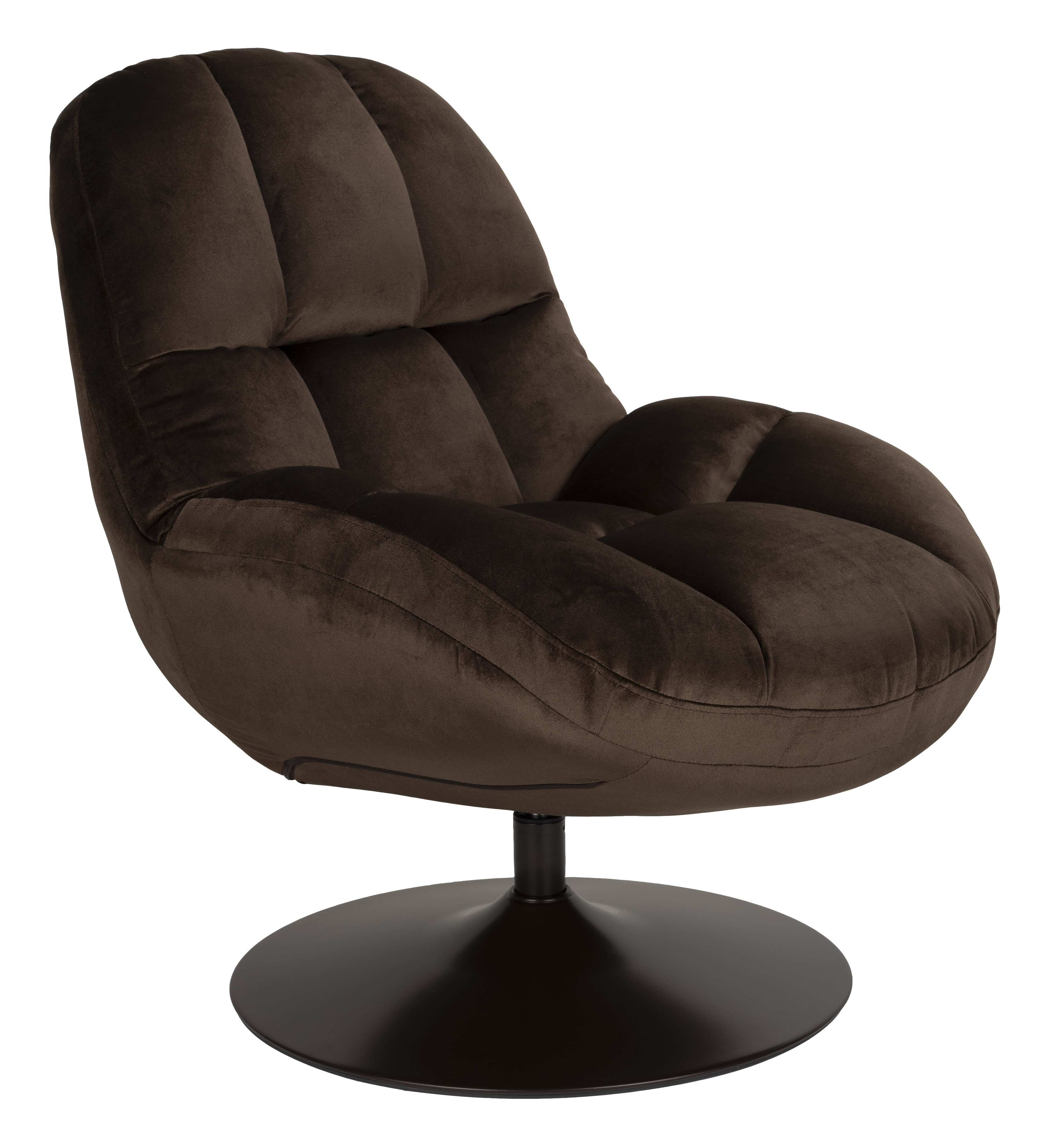 ZILT Draaifauteuil 'Samer' Velvet, kleur Bruin
