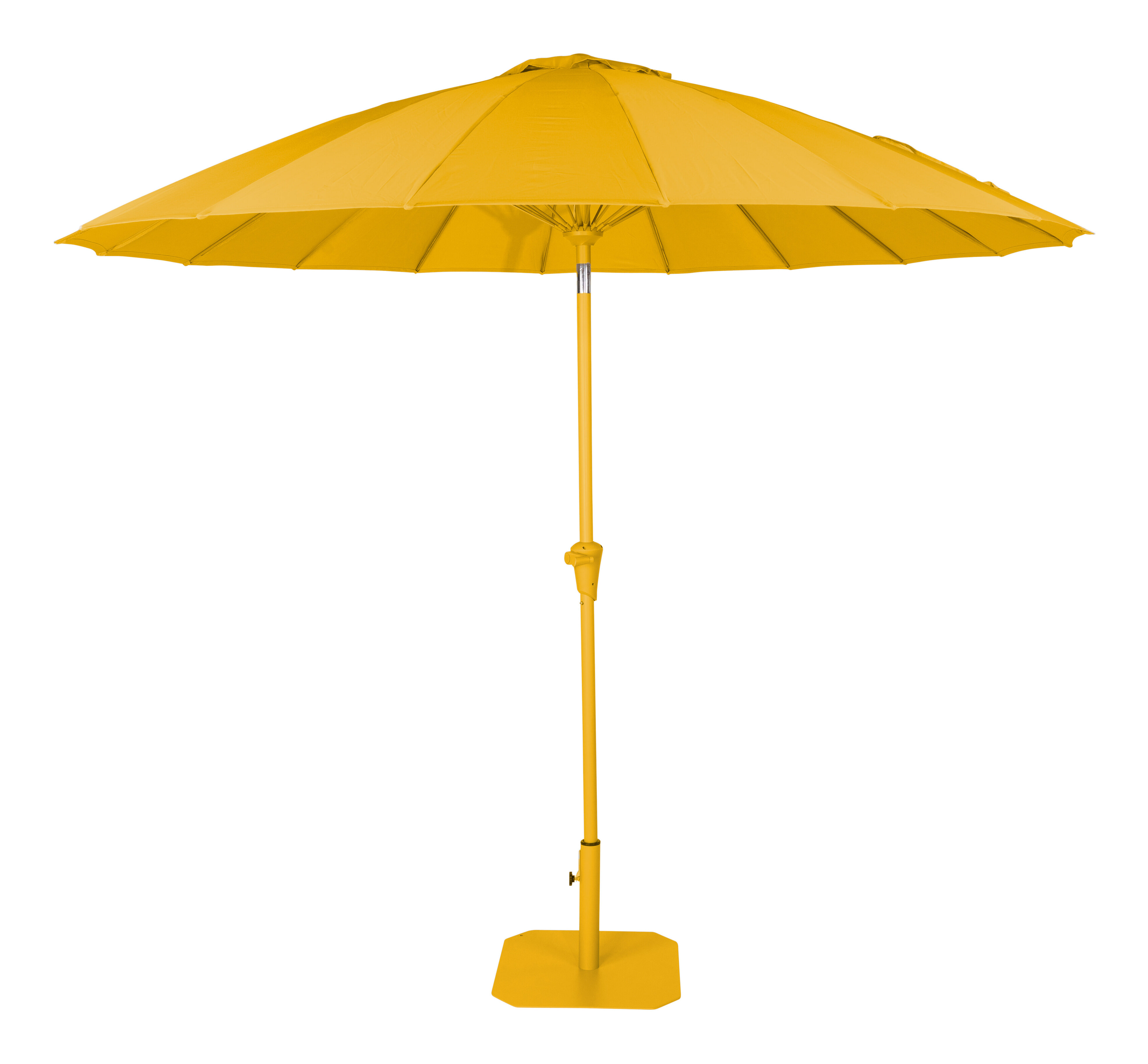 Zuiver Parasol 'Sunshine' Incl. parasolvoet, 250cm, kleur Geel