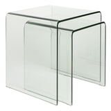 Dutchbone Bijzettafel 'Vetro' Glas, Set van 2 stuks, kleur Transparant