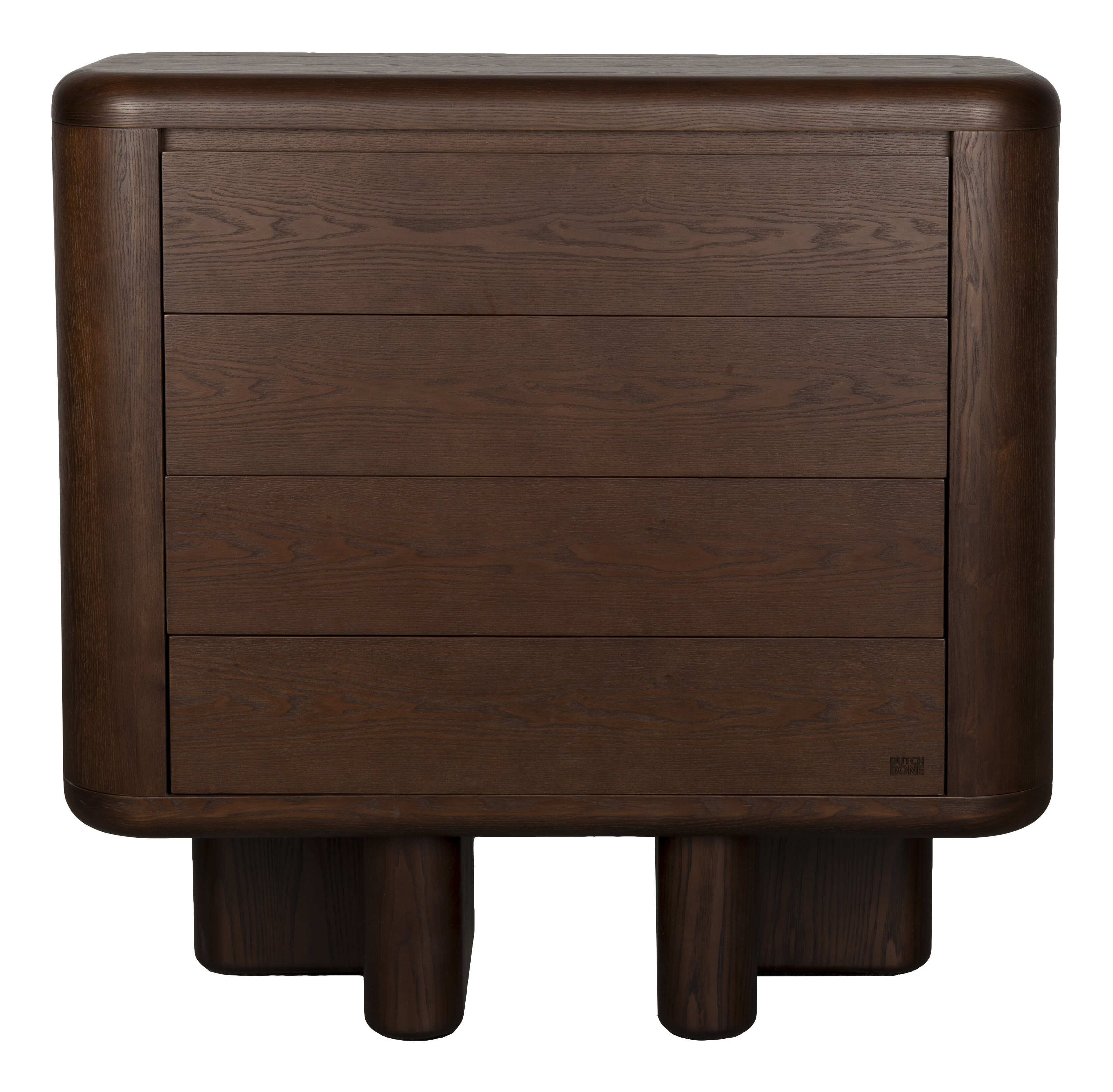 Dutchbone Ladekast 'Herman' Walnootlook, Met 4 laden