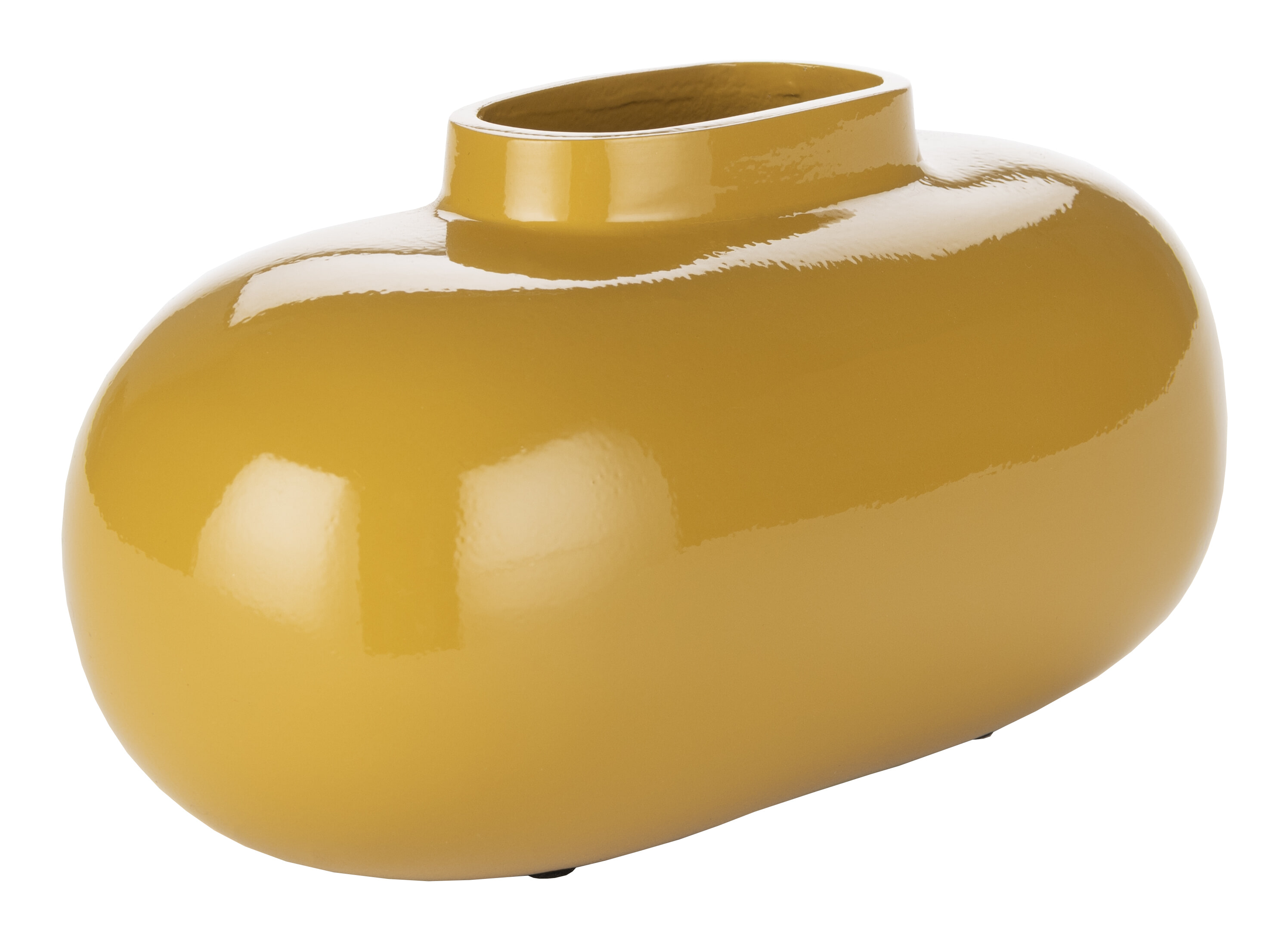 Dutchbone Vaas 'Droplet' 10cm, kleur Okergeel