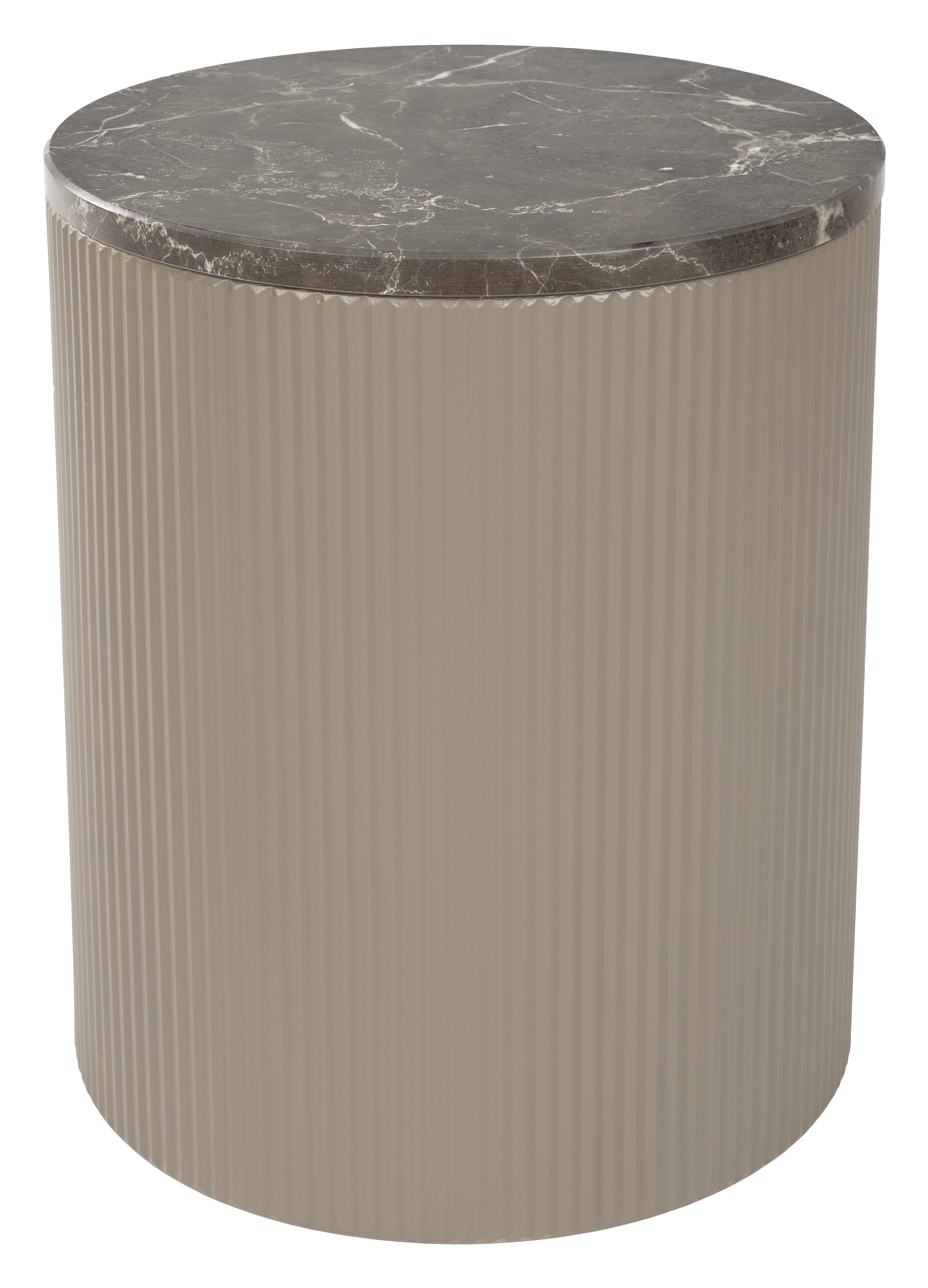 ZILT Ronde Bijzettafel Saquan Marmer, 35cm - Beige