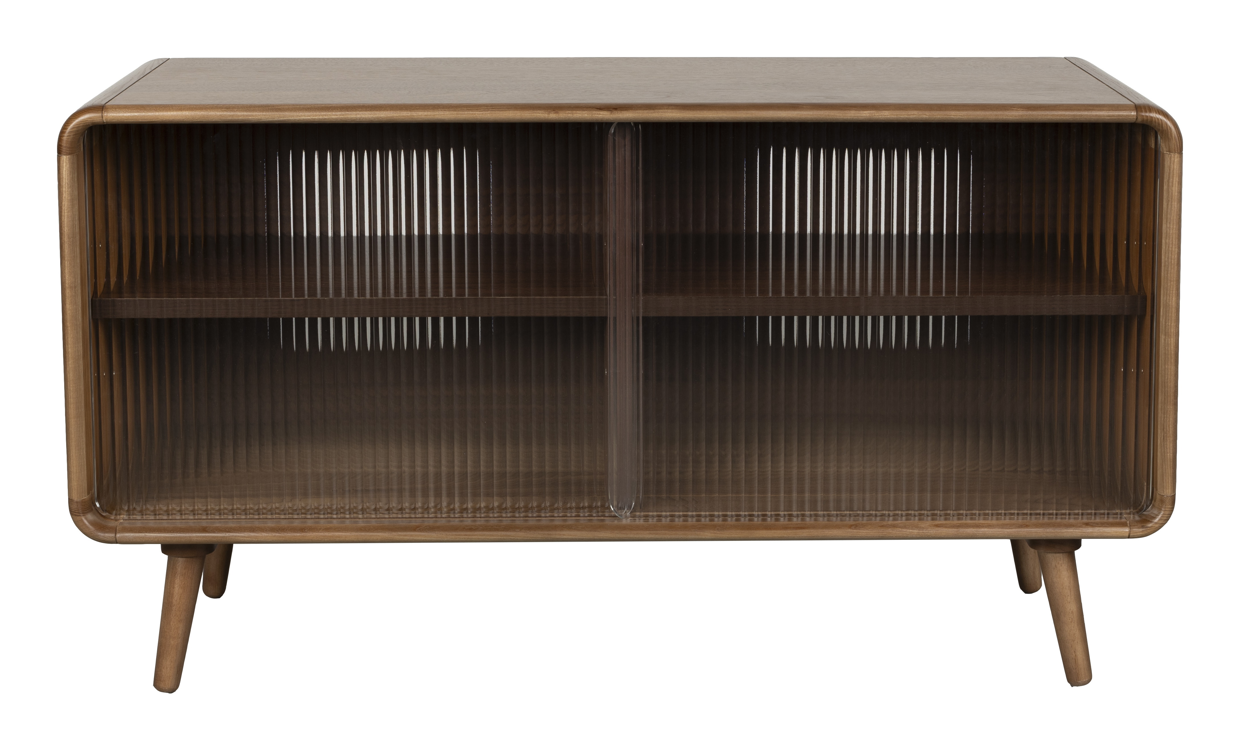 Zuiver TV-meubel Rise Walnootlook en glas, 100cm - Bruin