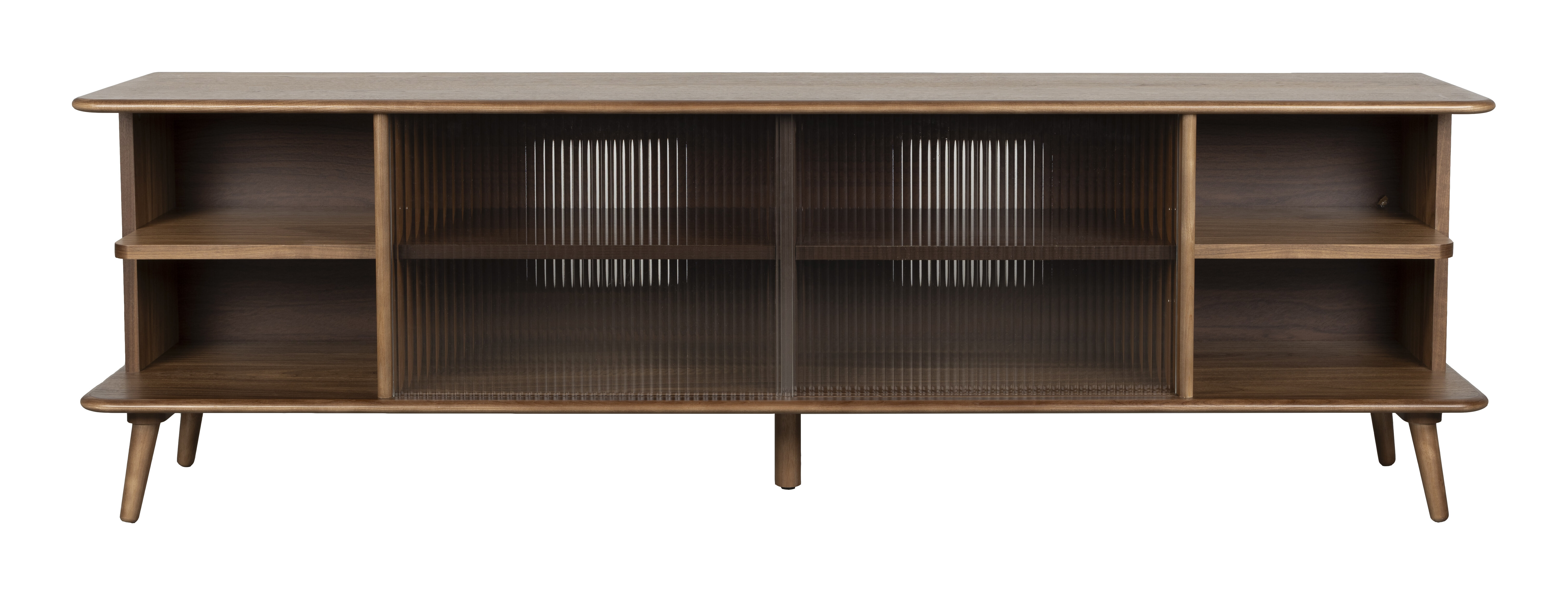 Zuiver TV-meubel Rise Walnootlook en glas, 180cm - Bruin