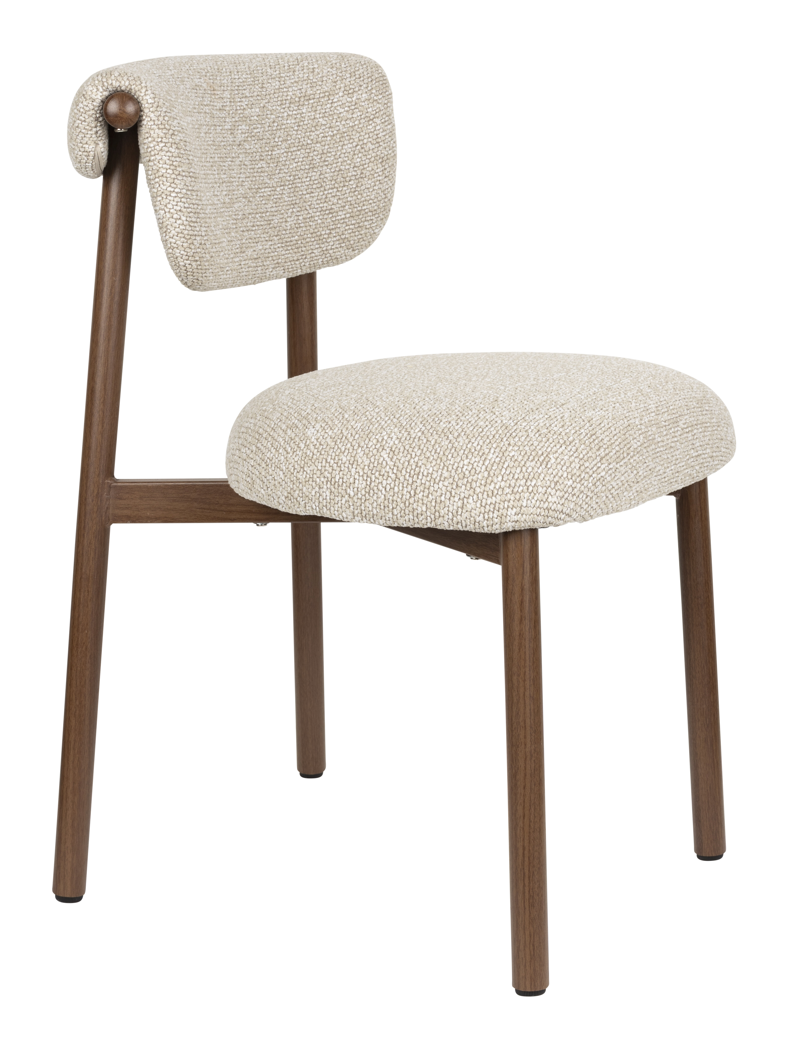 ZILT Eetkamerstoel Jeremey Geweven stof en hout - Beige