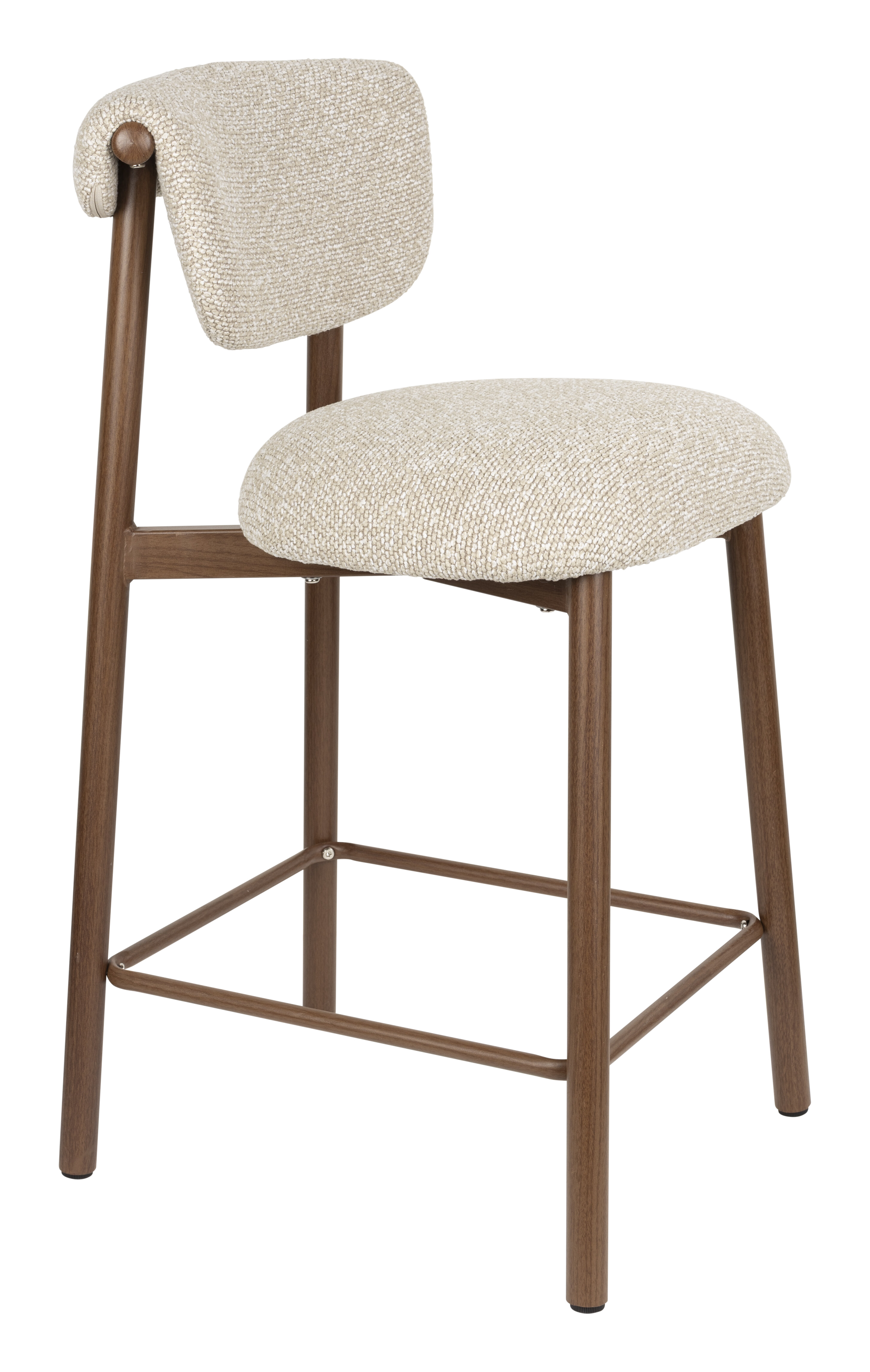 ZILT Barstoel 'Jeremey' Geweven stof en hout (zithoogte 66cm)