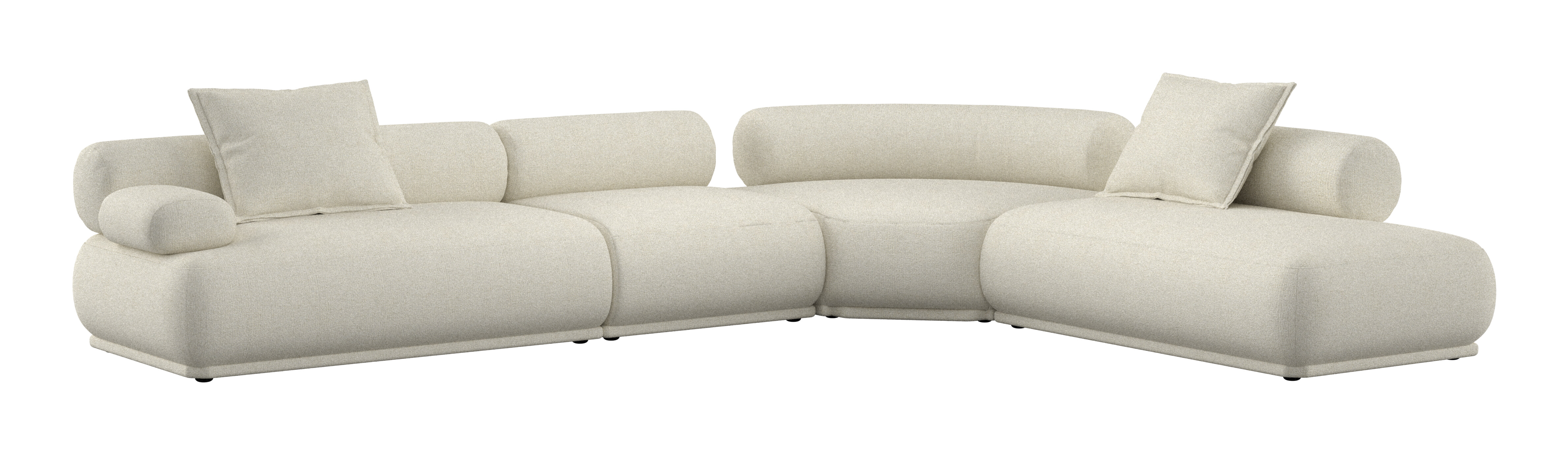 Zuiver 7,5-zits Hoekbank 'Rembrandt' 594cm, Links, Ribstof, Ribstof kleur Beige