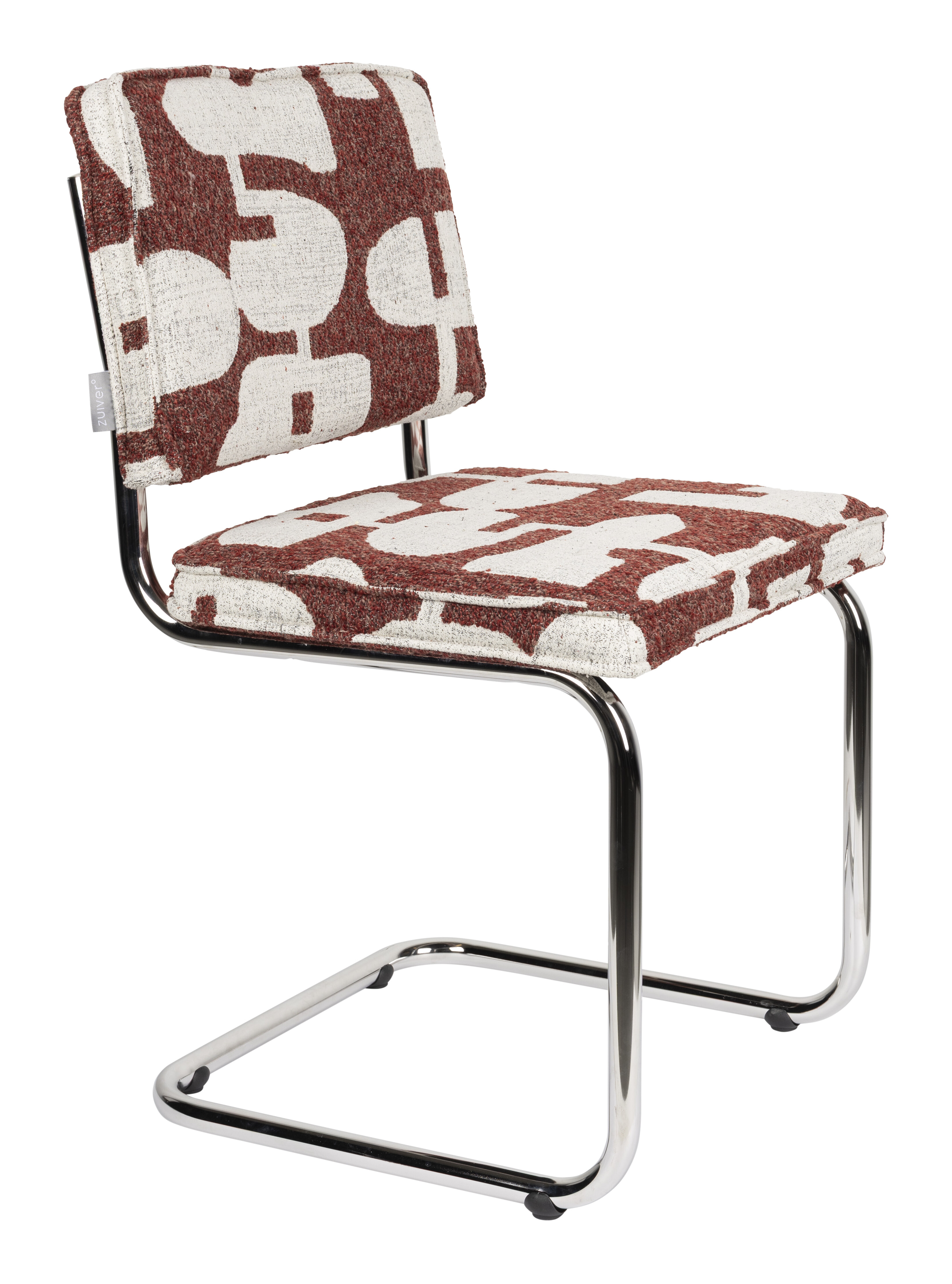 Zuiver Eetkamerstoel Ridge Deco, Geweven stof - Rood