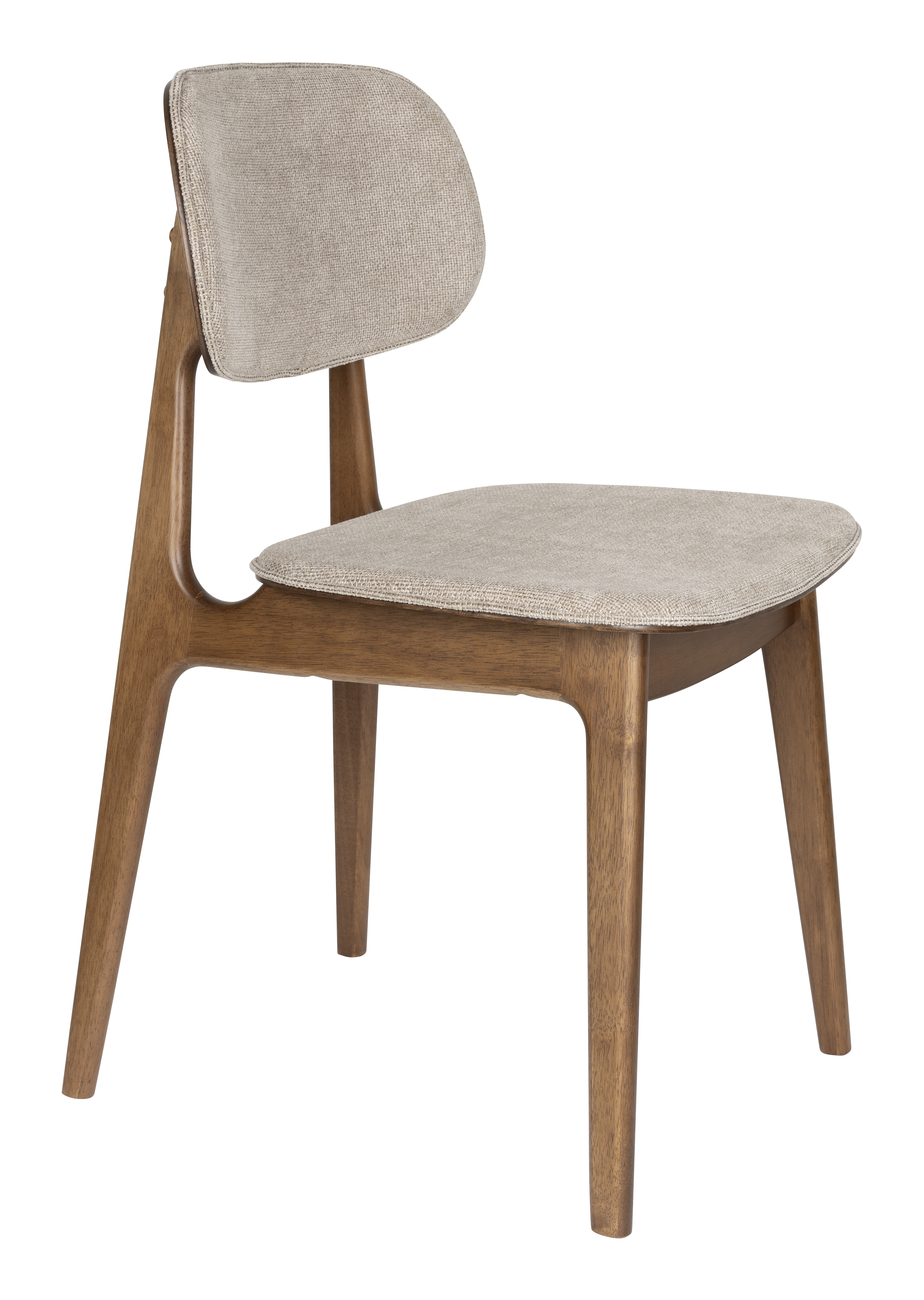 Dutchbone Eetkamerstoel Marais Geweven stof en hout - Beige