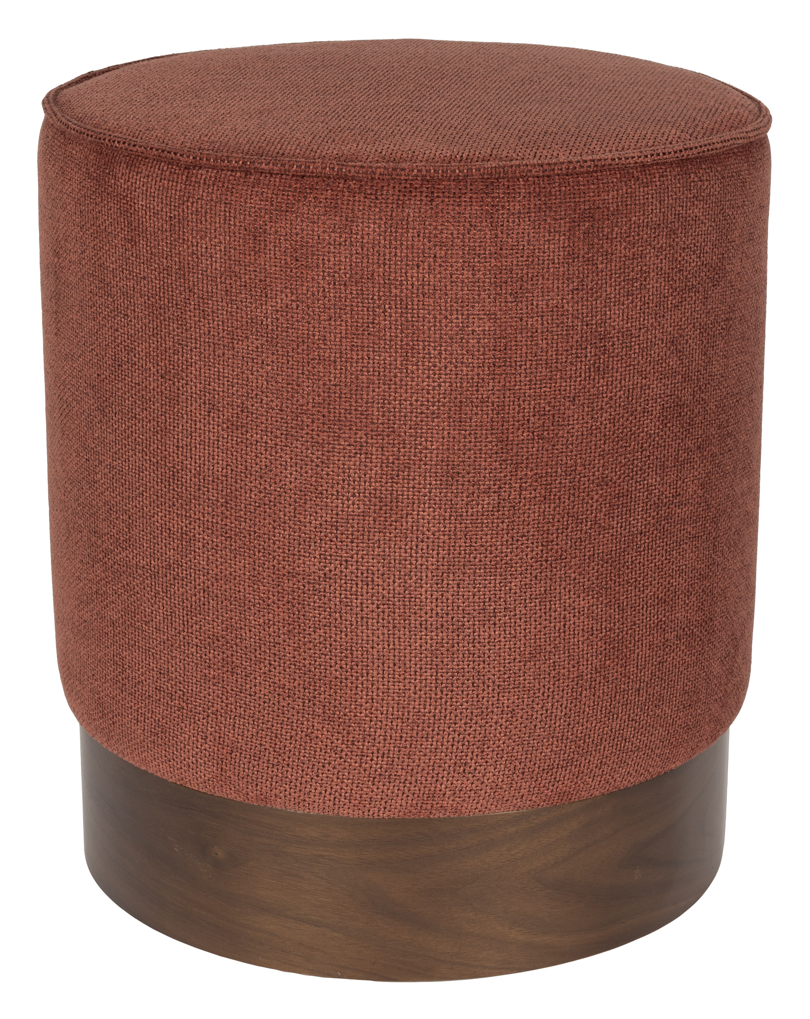 Dutchbone Hocker Bellevue Geweven stof en hout - Rood