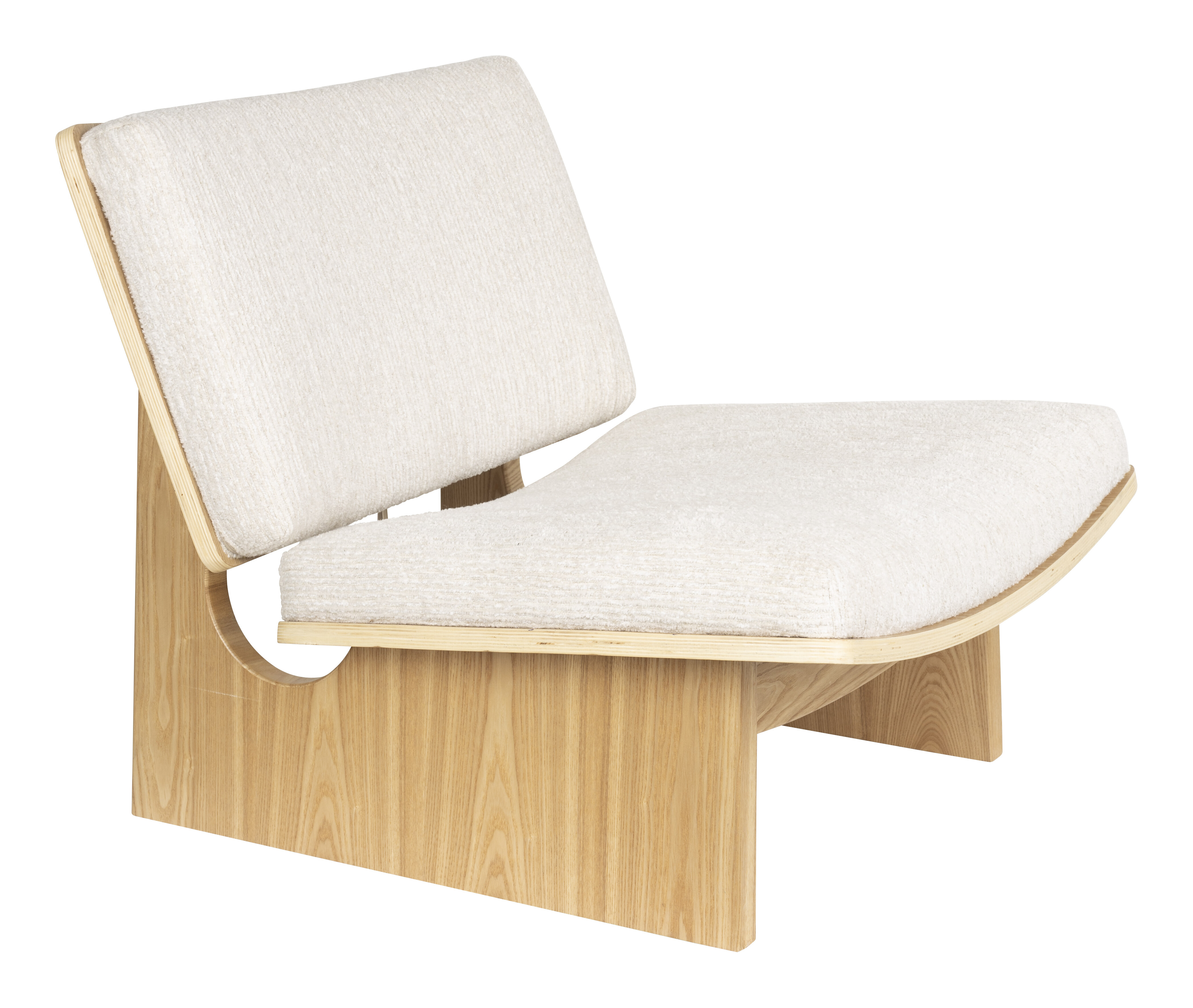 Zuiver Fauteuil Volana Chenille en hout - Beige