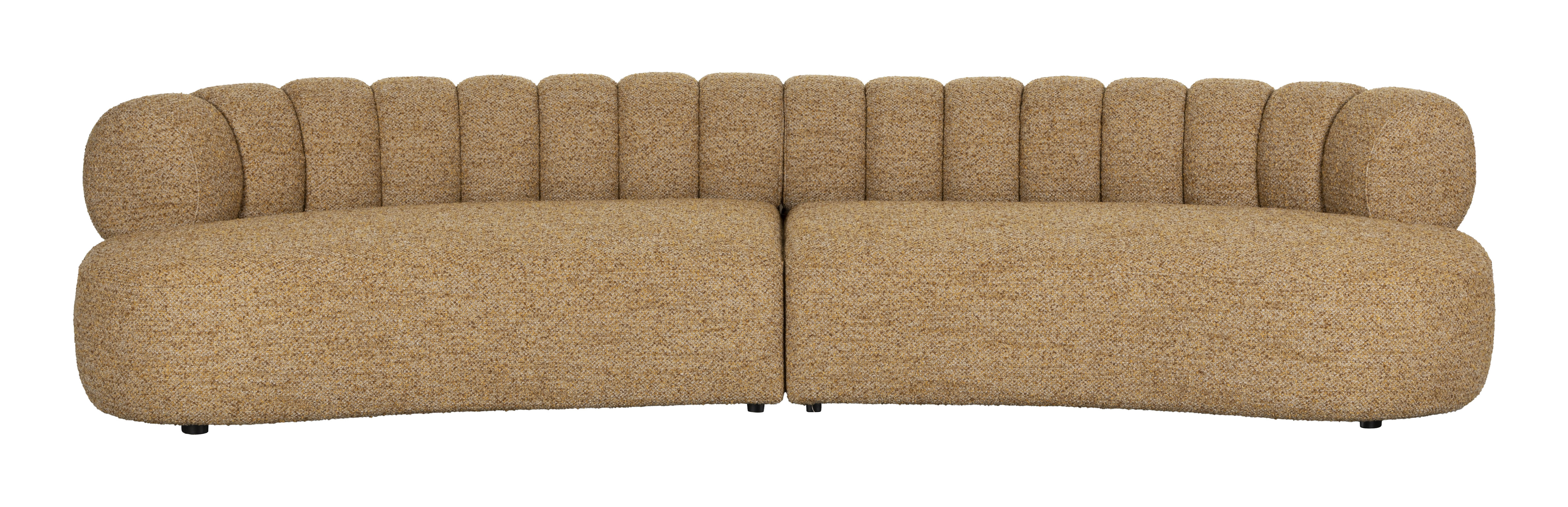 Dutchbone Organische 4,5-zits Bank Duvane 310cm, Geweven stof - Bruin