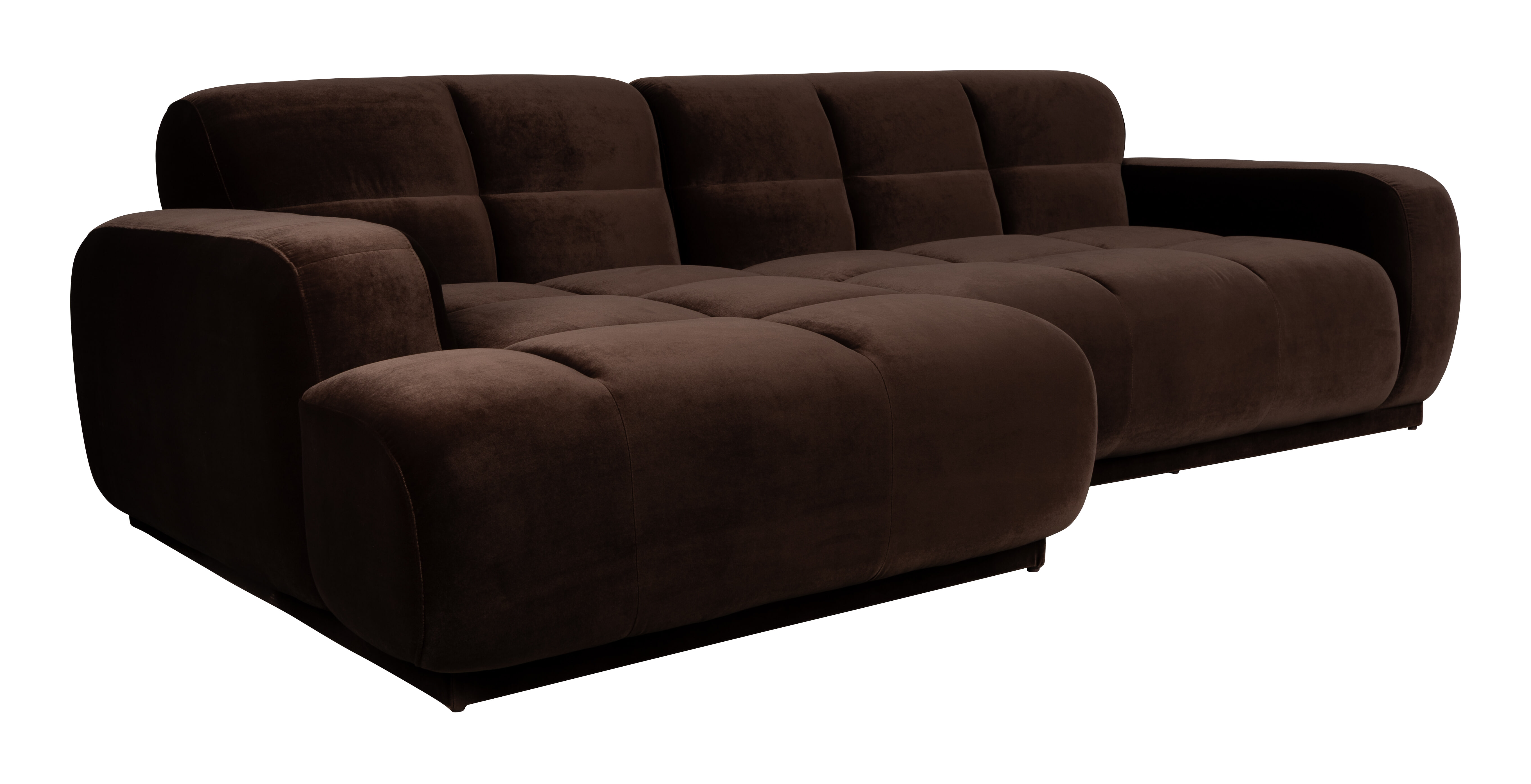Zuiver Loungebank Hazel Links, 267cm, Velvet - Bruin