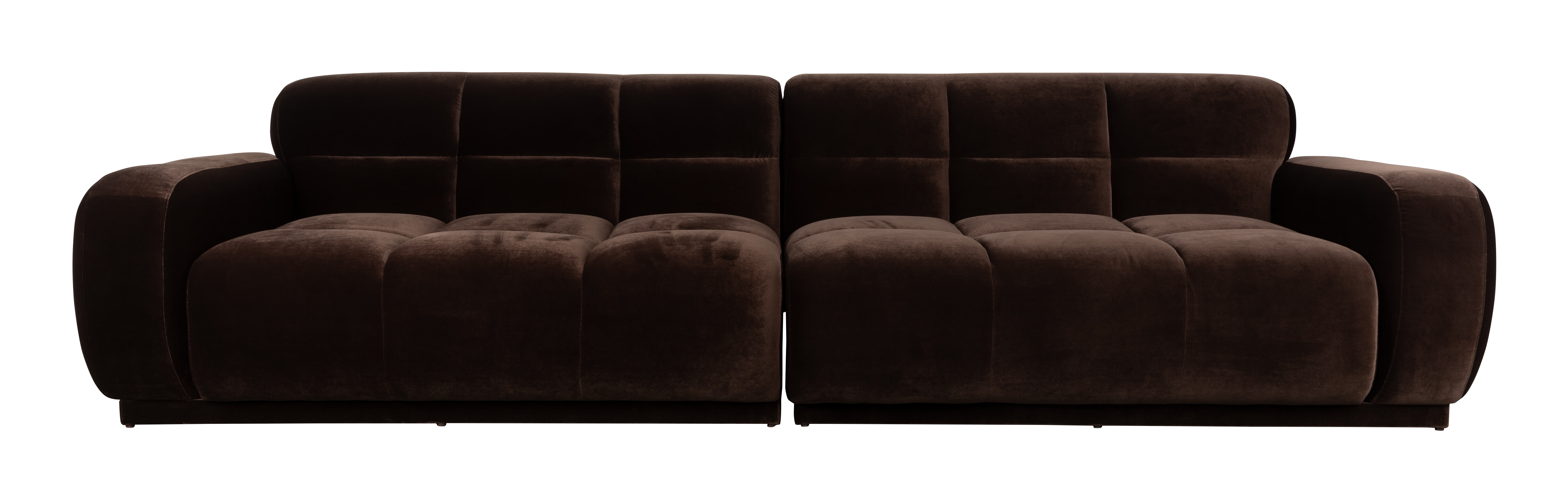 Zuiver 4,5-zits Bank Hazel 340cm, Velvet - Bruin