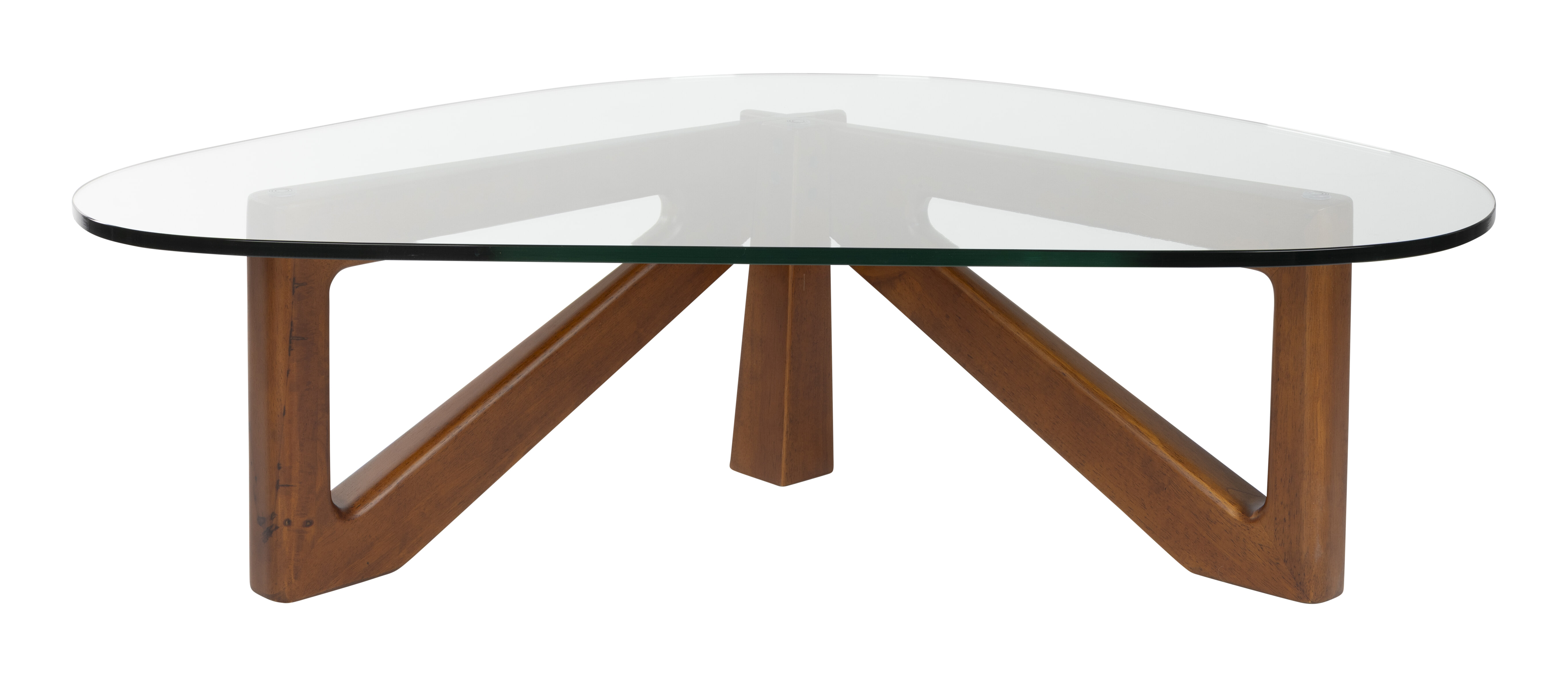 Dutchbone Organische Salontafel Norwin Glas en hout, 126 x 90cm - Bruin