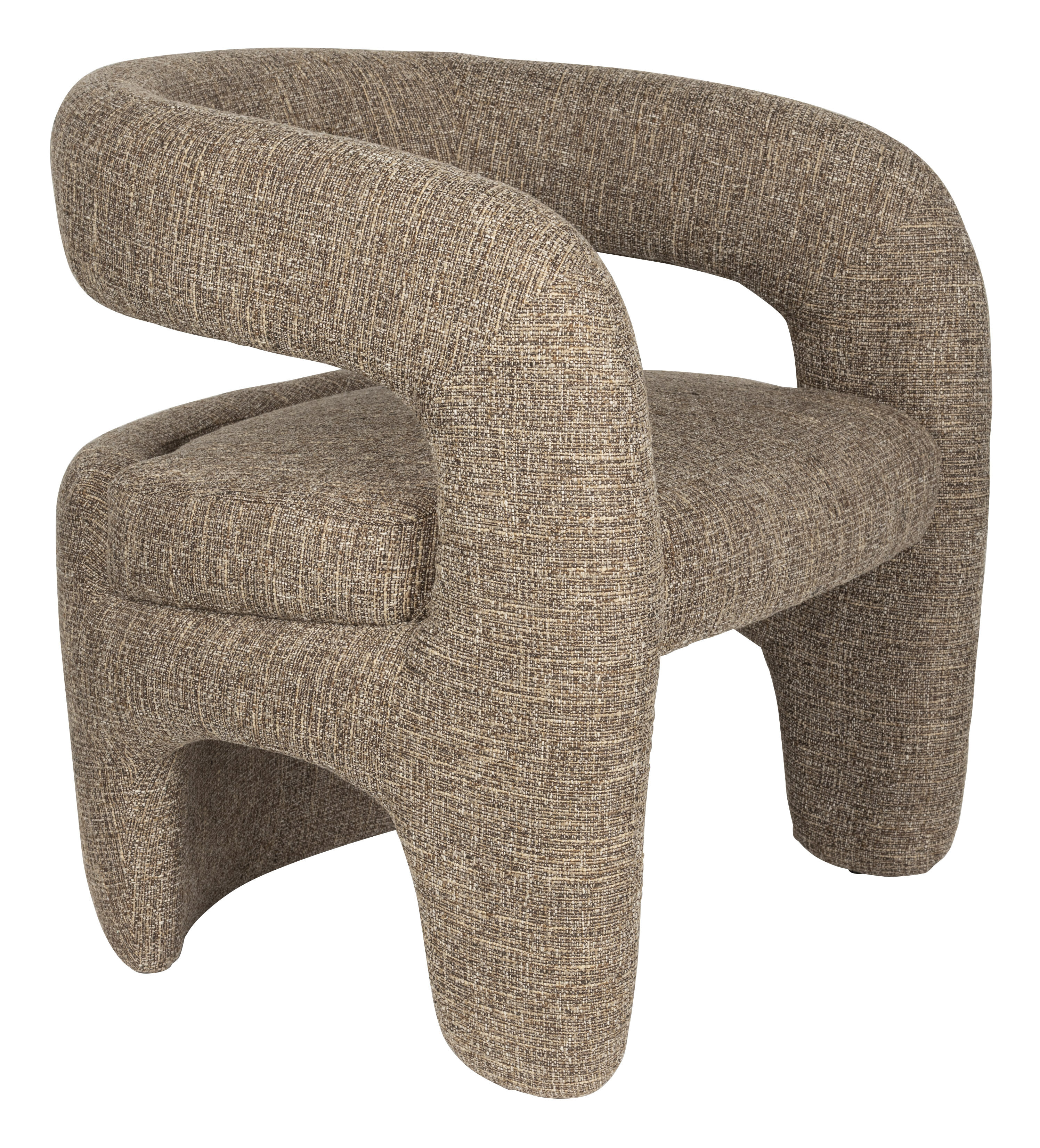 ZILT Fauteuil 'Genia' Geweven gemêleerde stof, kleur Bruin