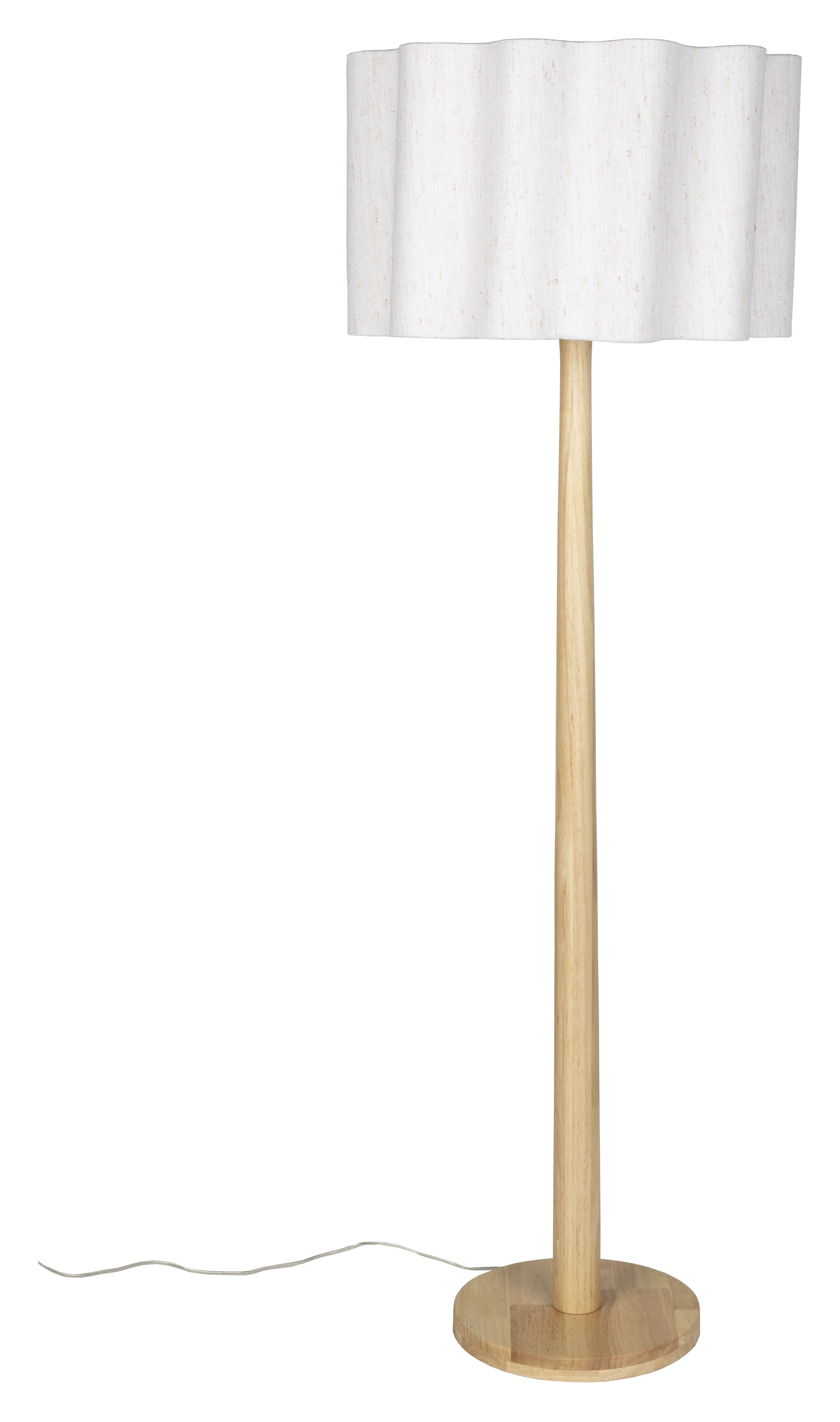 Dutchbone Vloerlamp Scallop Jute en hout, 150cm hoog - Naturel