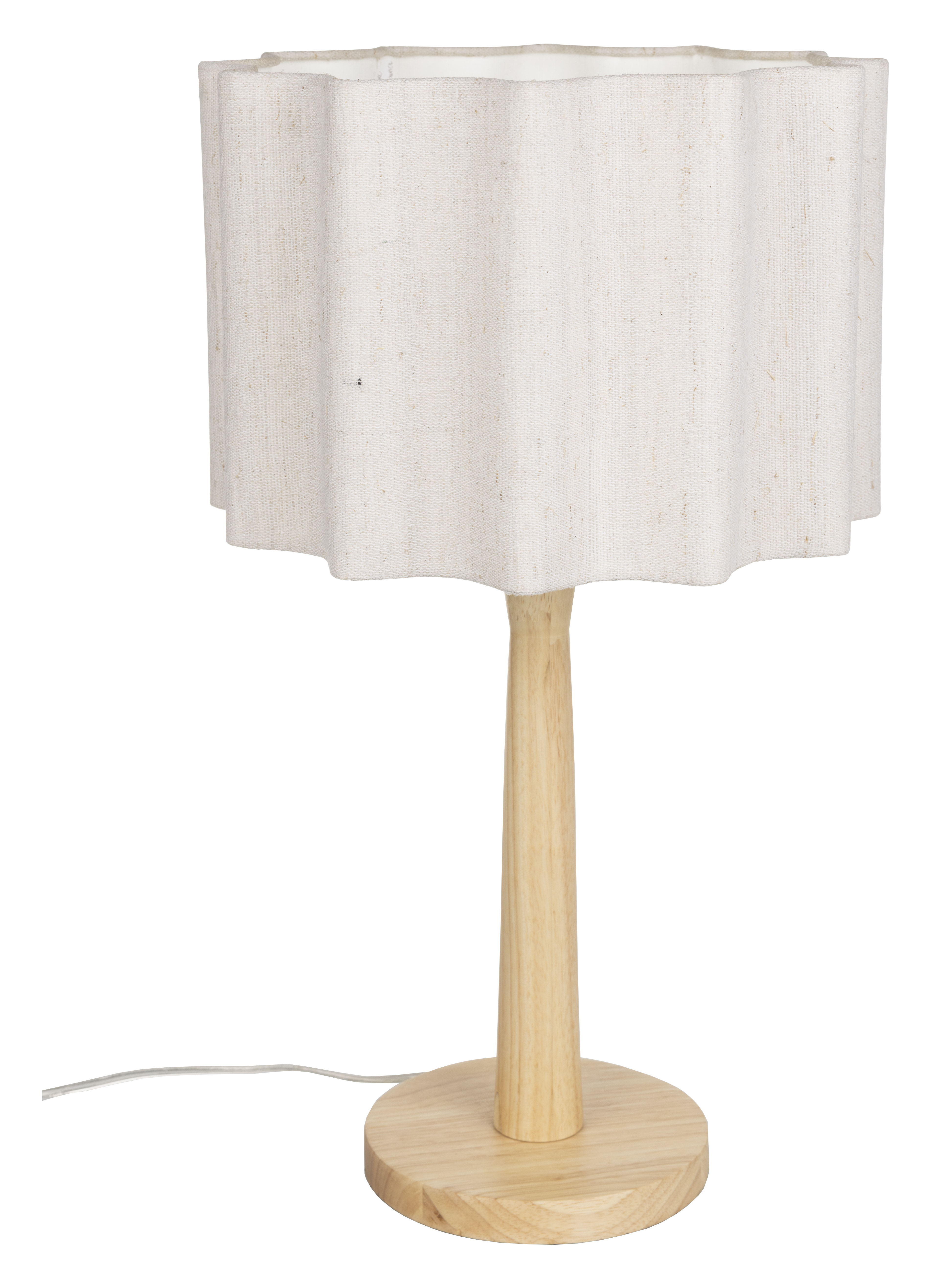 Dutchbone Tafellamp Scallop Jute en hout, 51cm hoog - Naturel