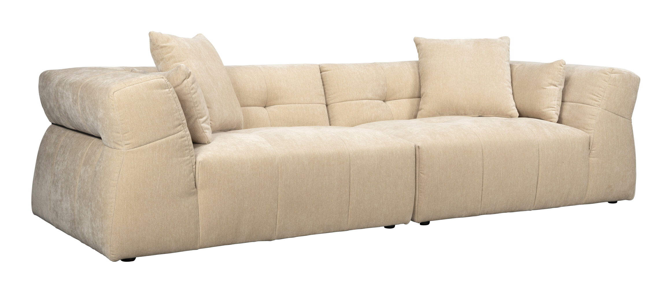 Dutchbone 4,5-zits Bank Hodge 278cm, Velvet - Beige