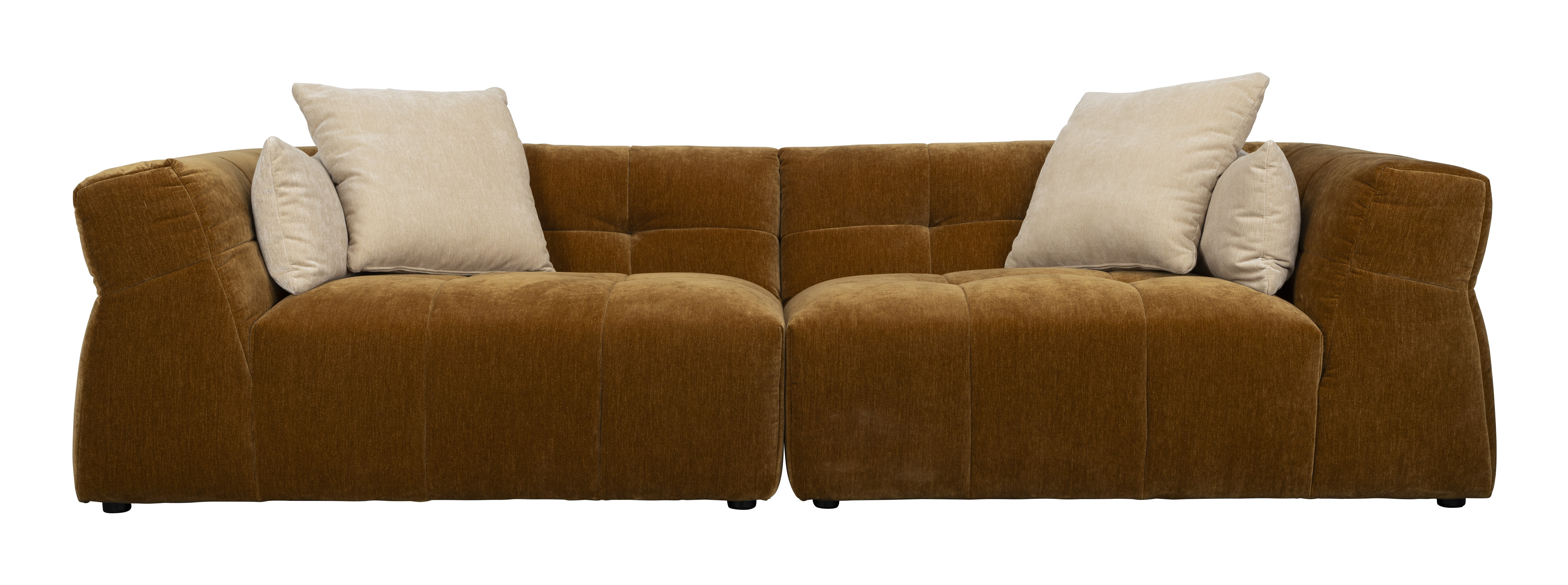 Dutchbone 4,5-zits Bank Hodge 278cm, Velvet - Oker