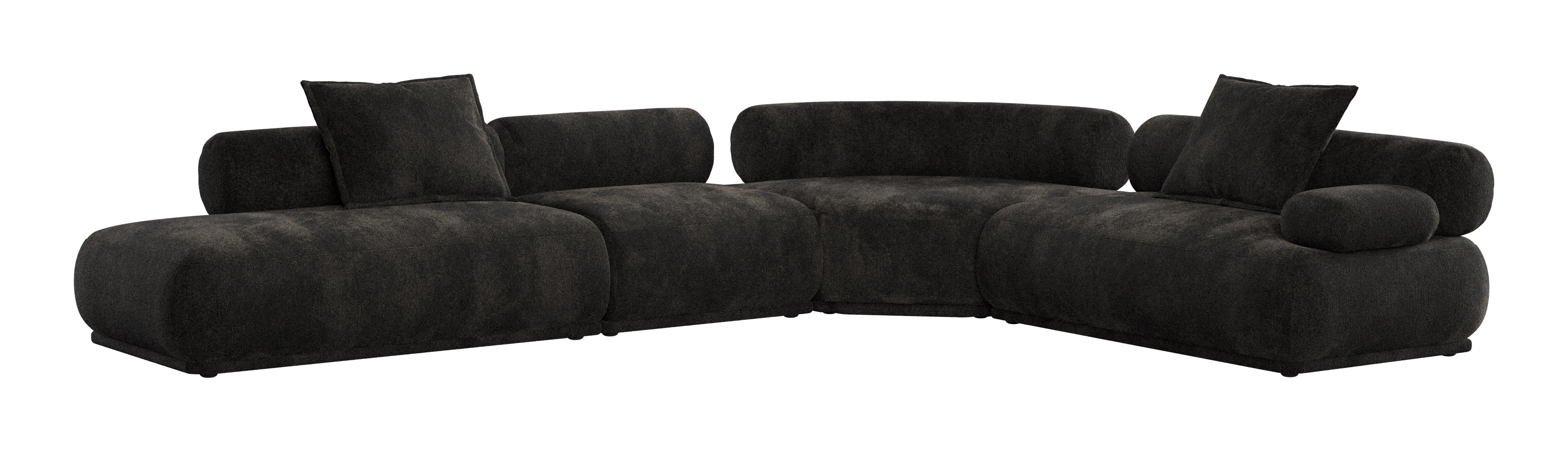 Zuiver 7,5-zits Hoekbank Rembrandt 594cm, Rechts, Ribstof - Bruin