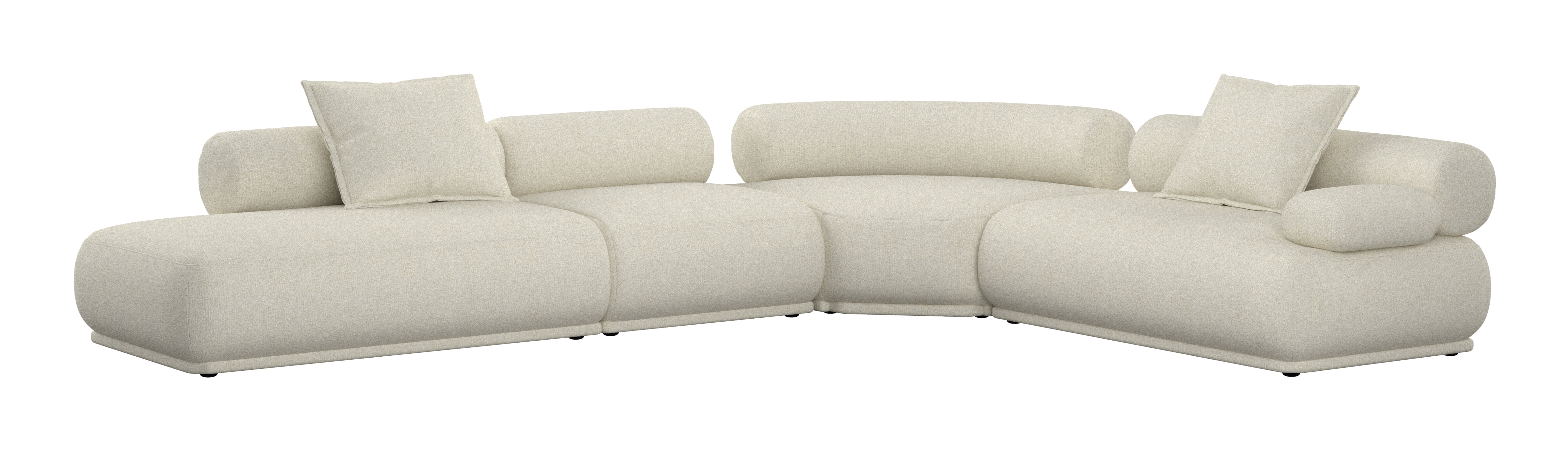 Zuiver 7,5-zits Hoekbank Rembrandt 594cm, Rechts, Ribstof - Beige
