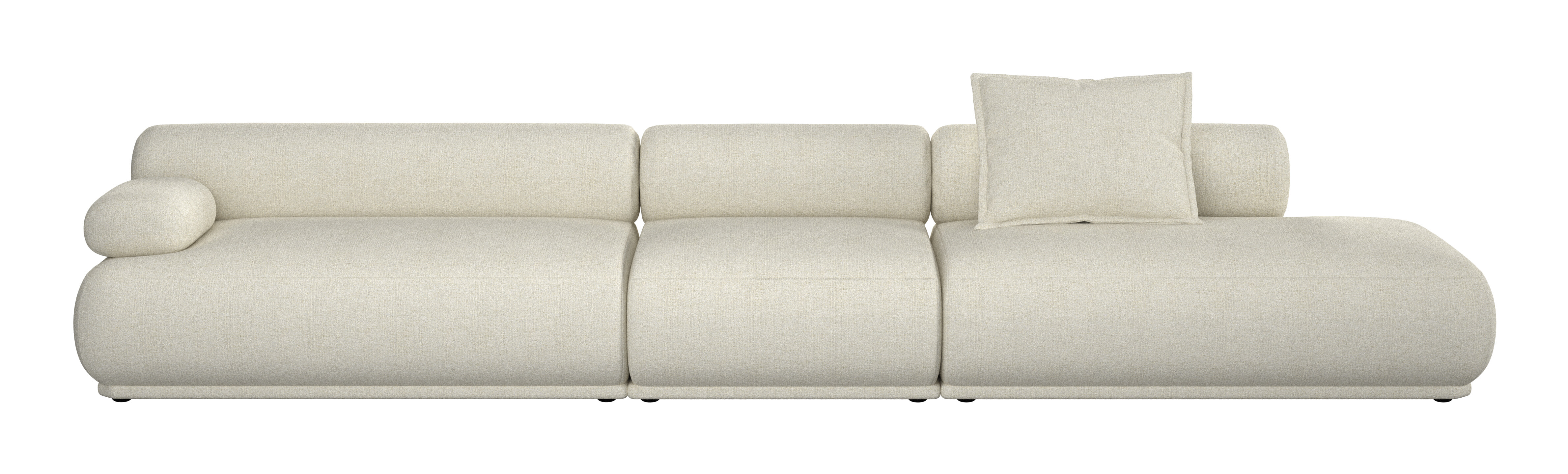 Zuiver 4,5-zits Bank 'Rembrandt' 455cm, Links, Ribstof, kleur Beige