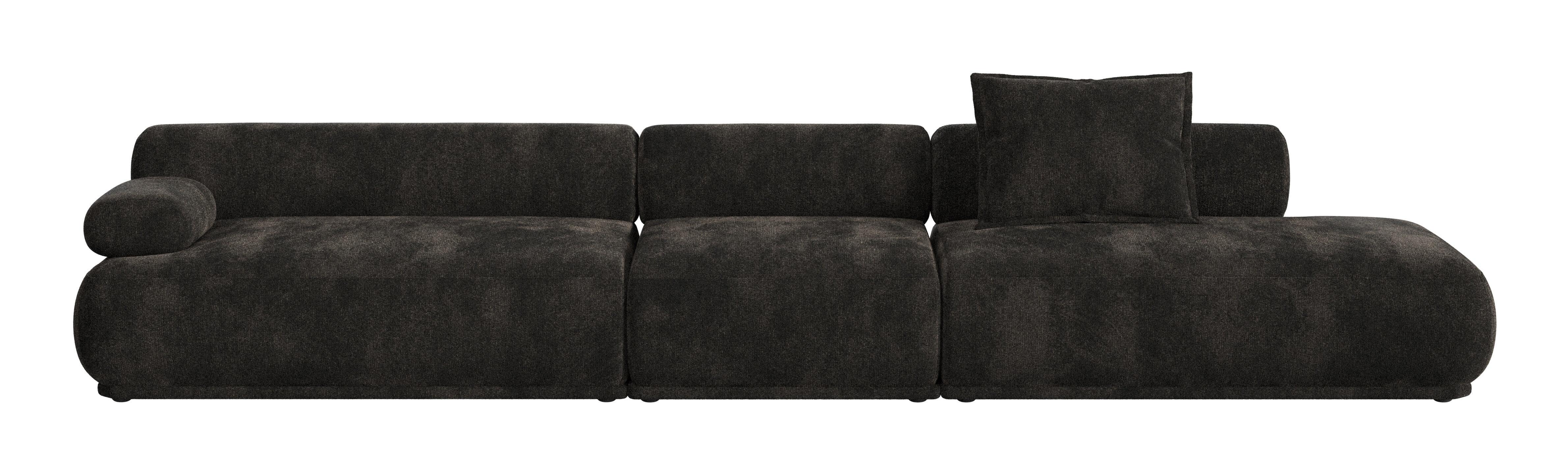 Zuiver 4,5-zits Bank Rembrandt 455cm, Links, Ribstof - Bruin