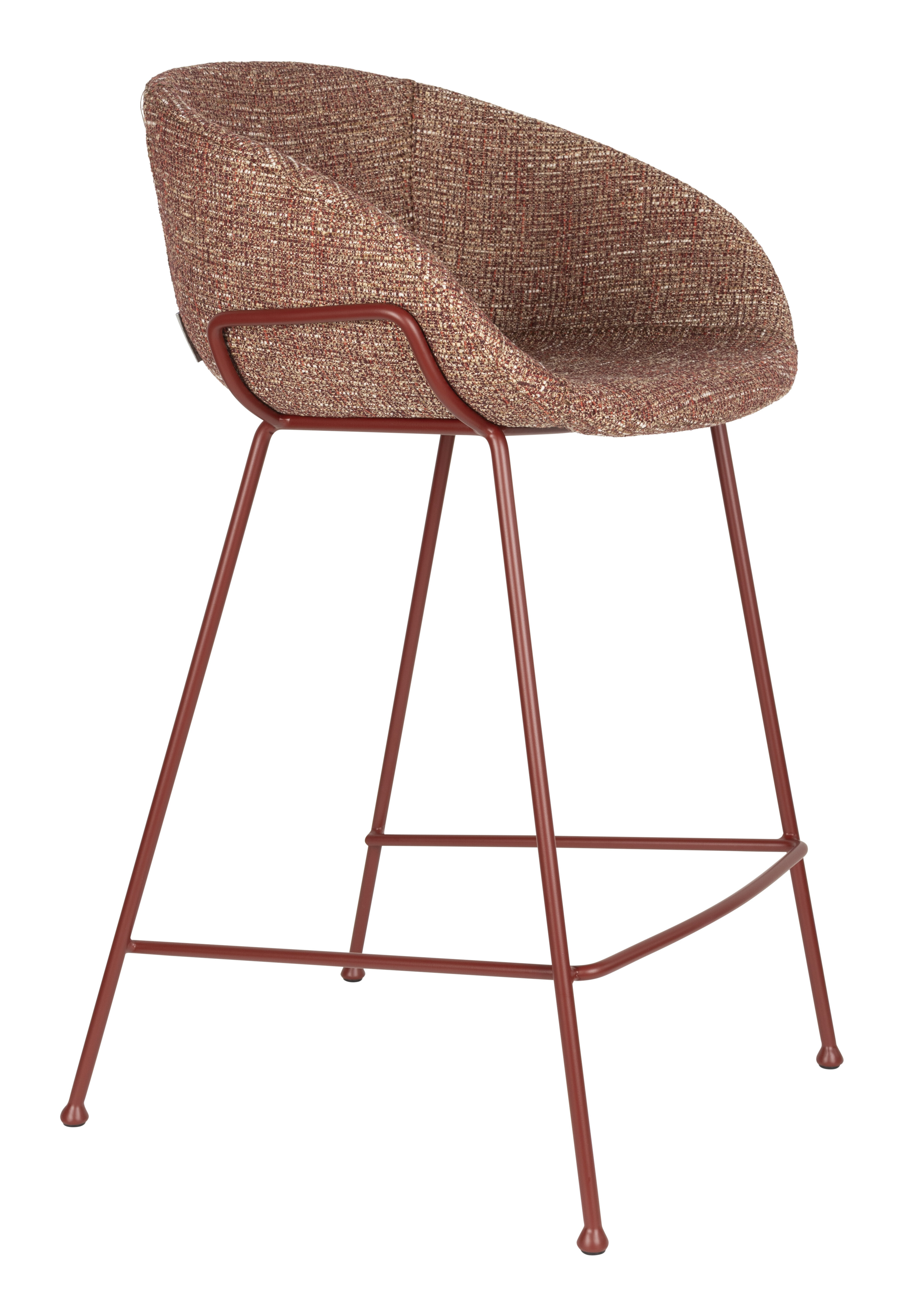 Zuiver Barstoel Feston Stof - Rood (zithoogte 65cm)