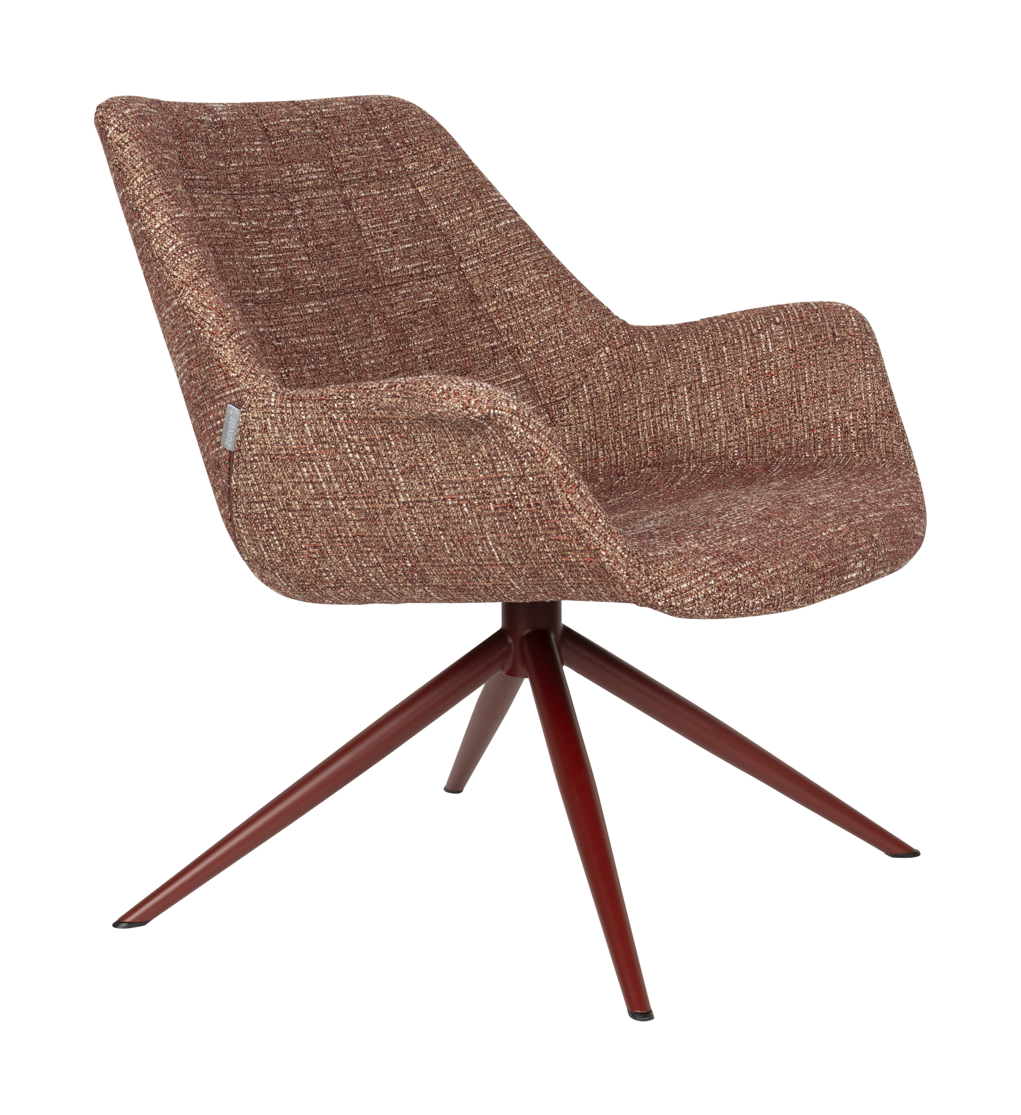 Zuiver Draaifauteuil Doulton Geweven stof - Roodbruin
