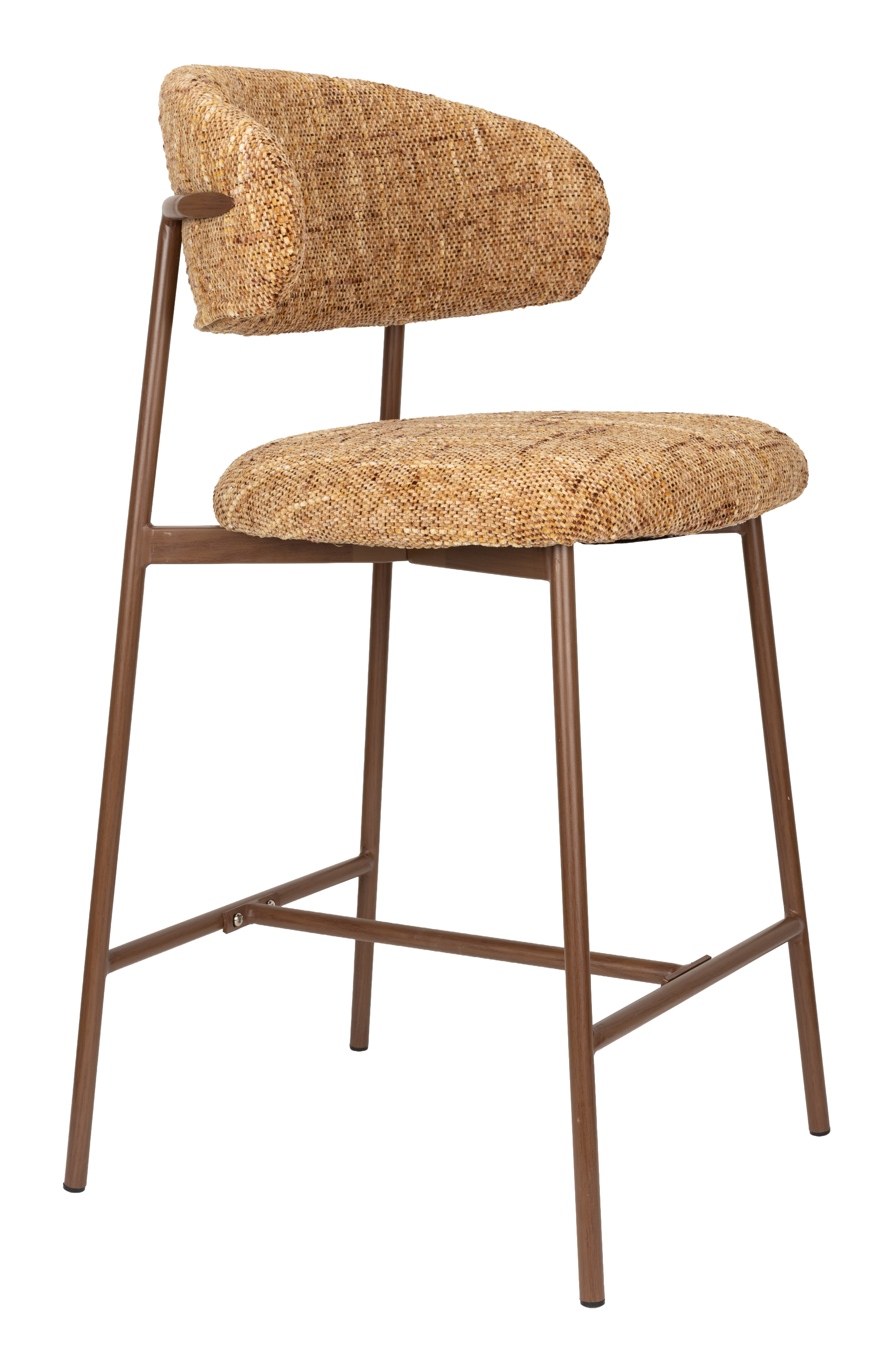 ZILT Barkruk Claes Gemêleerde stof - Okergeel (zithoogte 65cm)
