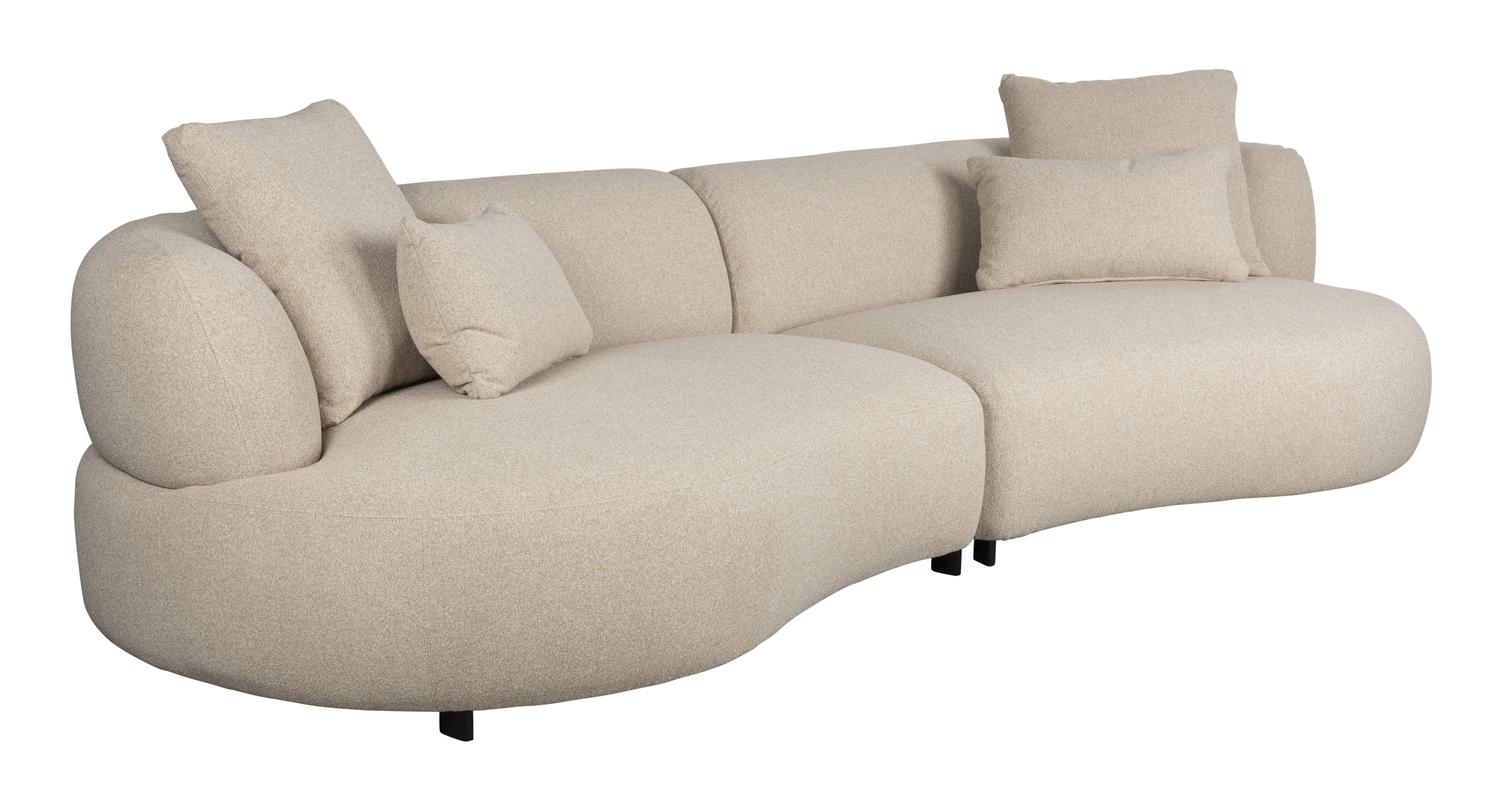 Zuiver Organische Bank Boulder 306cm, Bouclé - Beige