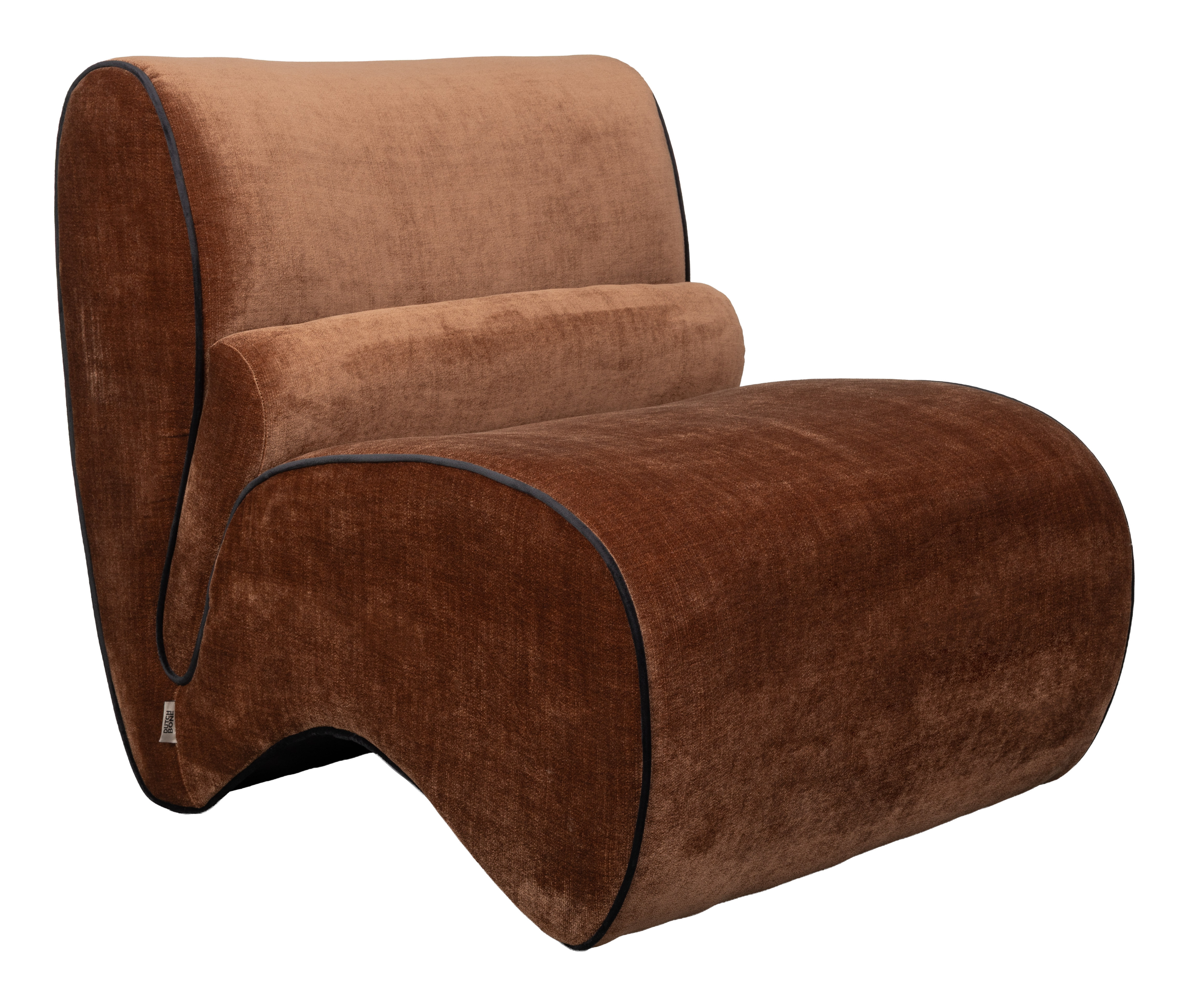 Dutchbone Fauteuil Donna Velvet - Donkerbruin