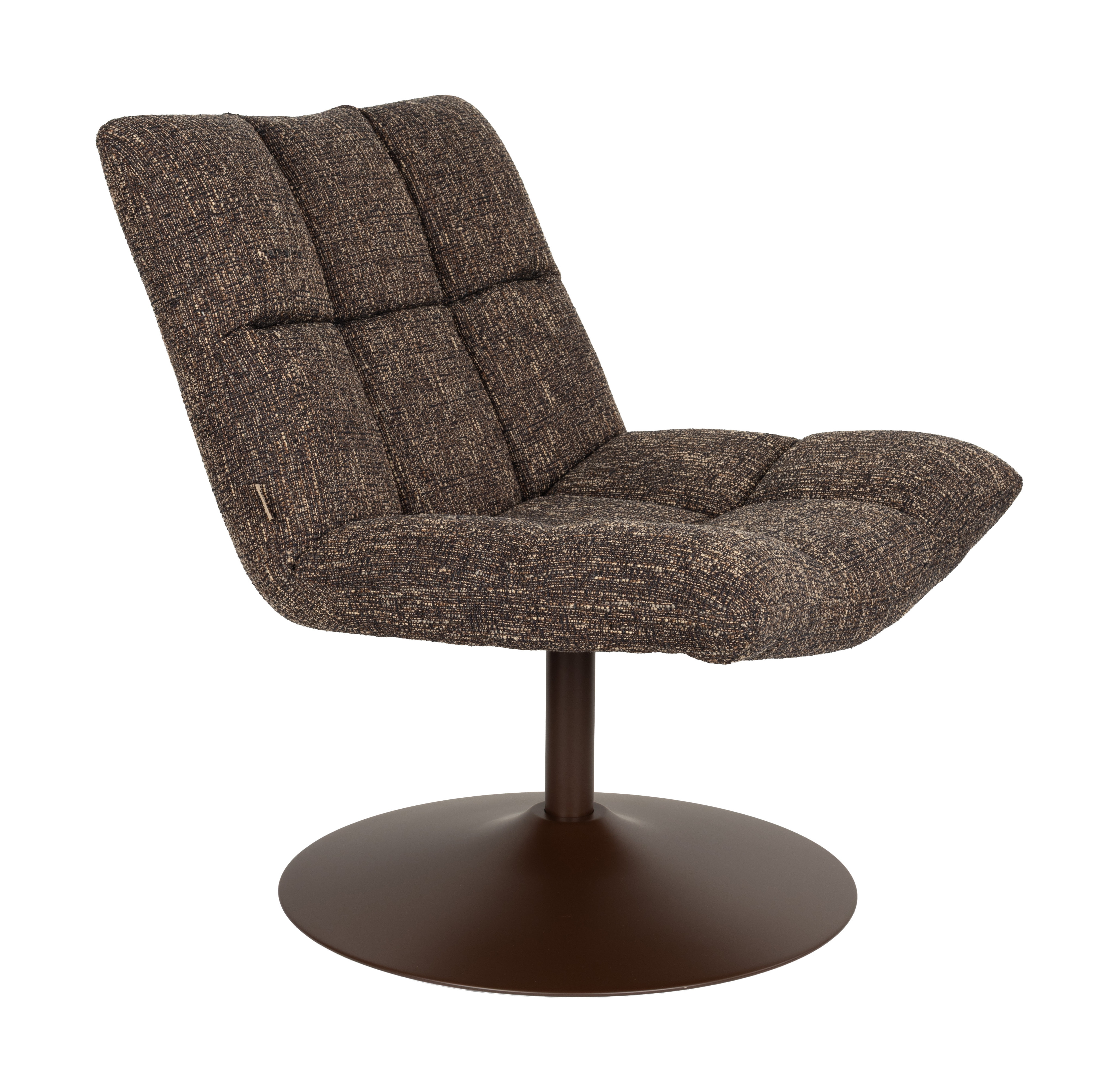 Dutchbone Draaifauteuil Bar Grof geweven stof - Donkerbruin