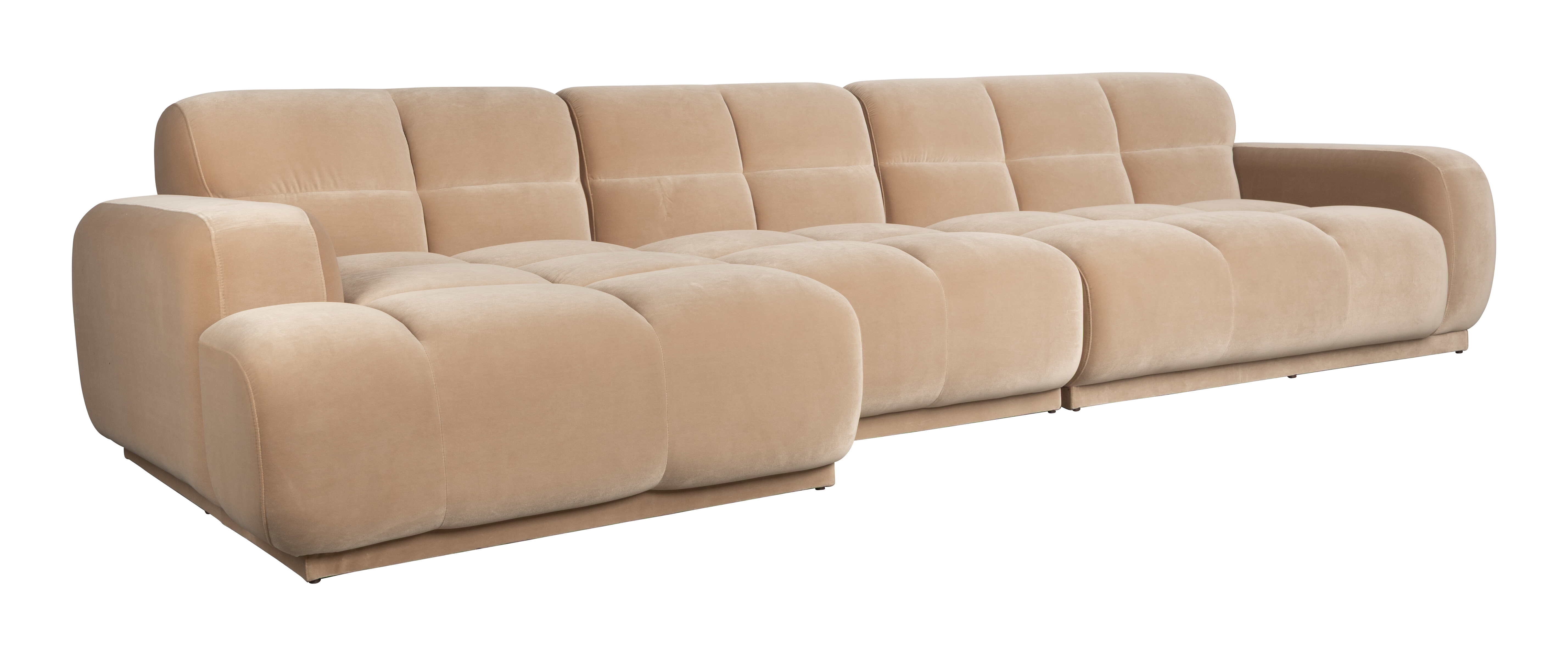 Zuiver Loungebank Hazel Links, 352cm, Velvet - Beige