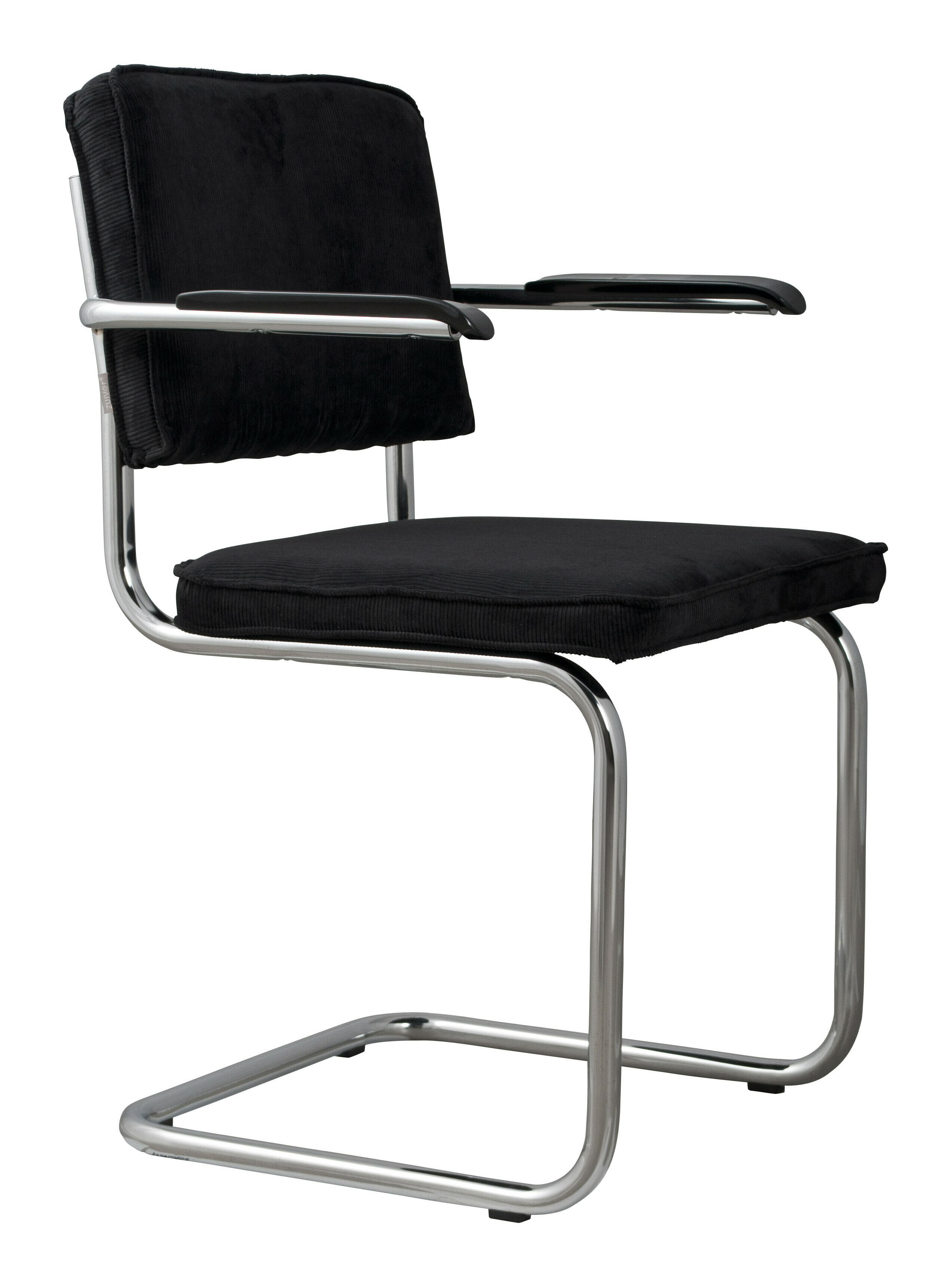 Zuiver Eetkamerstoel 'Ridge' Ribstof, kleur Zwart