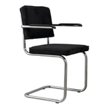 Zuiver Eetkamerstoel 'Ridge' Ribstof, kleur Zwart