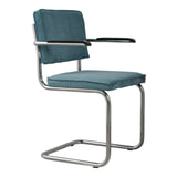 Zuiver Eetkamerstoel 'Ridge' Ribstof, kleur Blauw